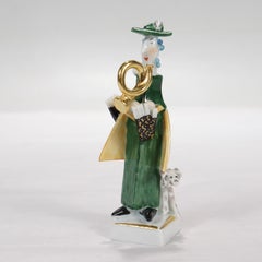 Meissen Porcelain Cubist French Horn Musician Figurine by Peter Strang