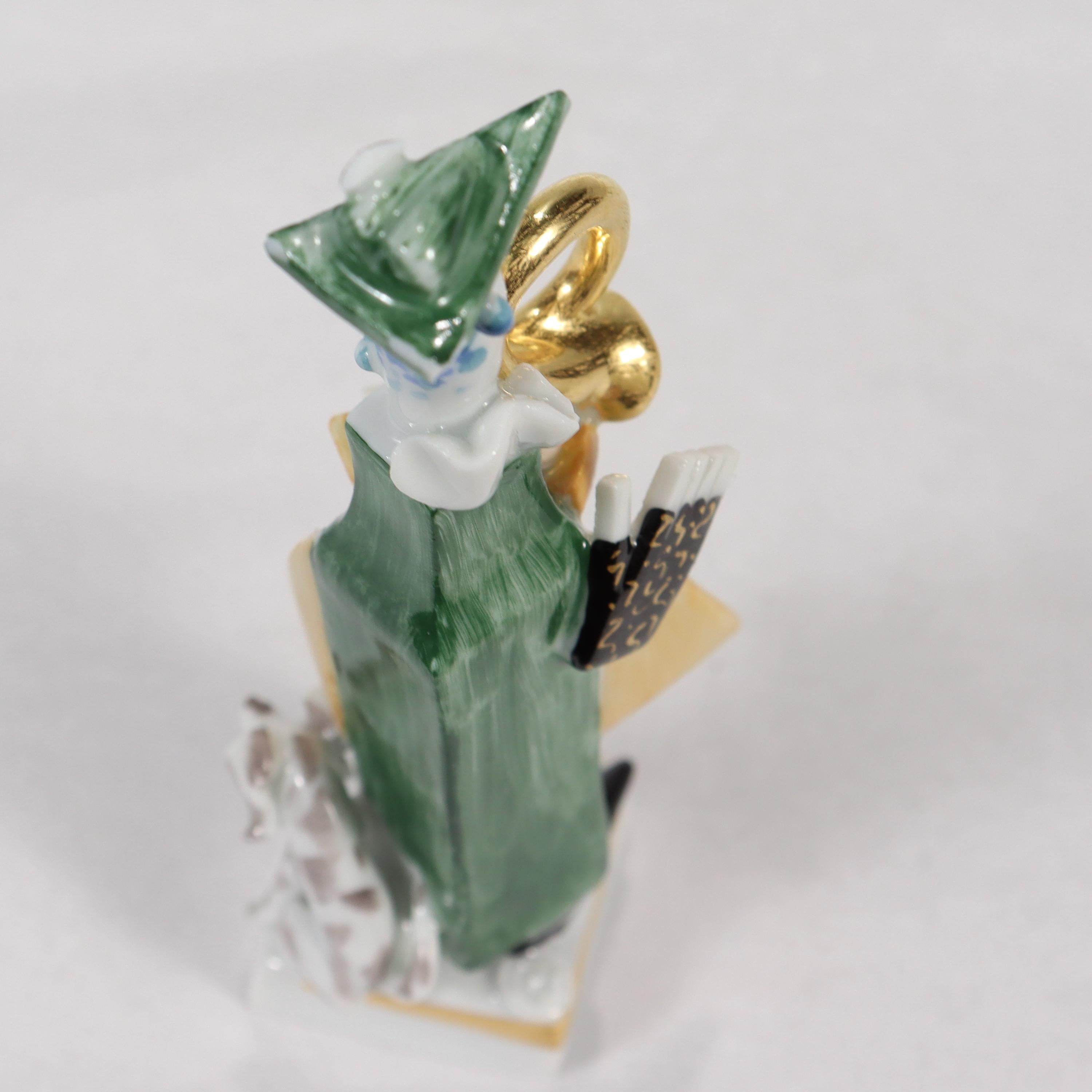 Meissen Porcelain Cubist French Horn Musician Figurine by Peter Strang In Good Condition For Sale In Philadelphia, PA