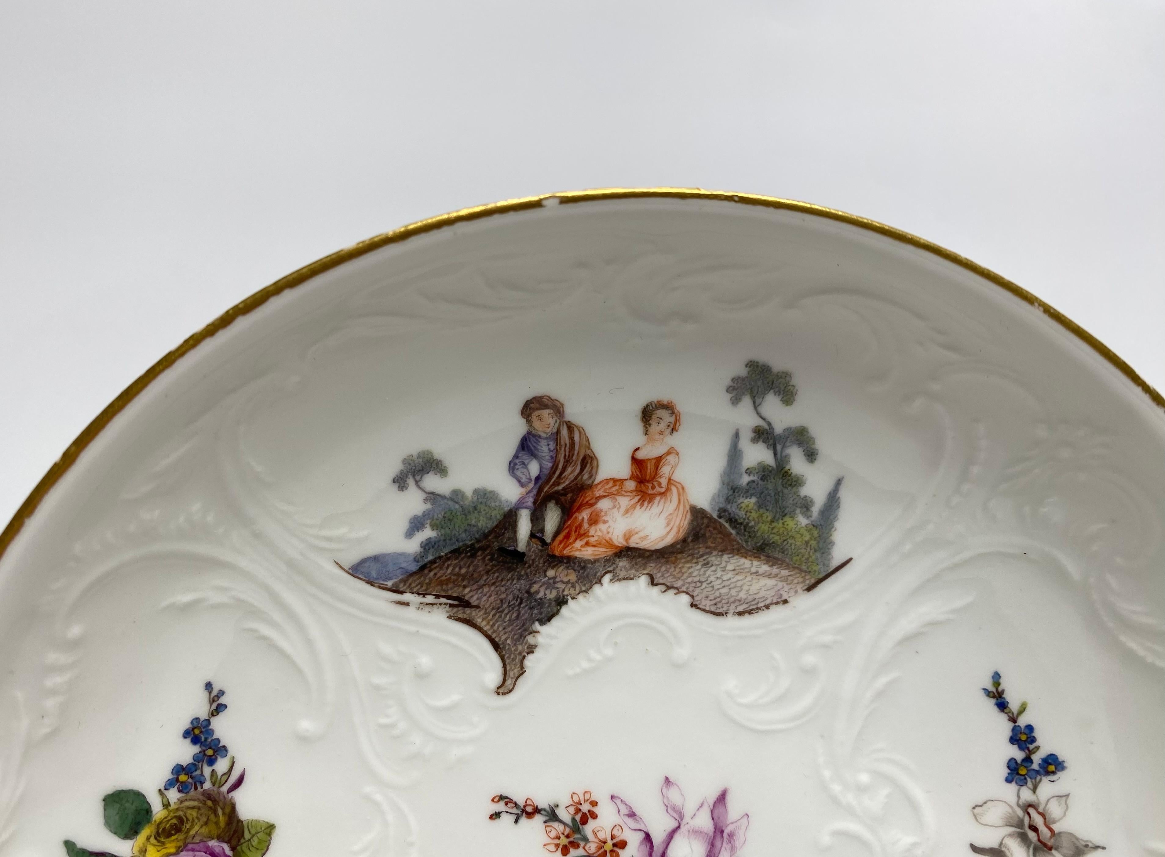 Georgian Meissen porcelain cup and saucer, c. 1740.