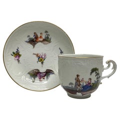 Meissen porcelain cup and saucer, c. 1740.