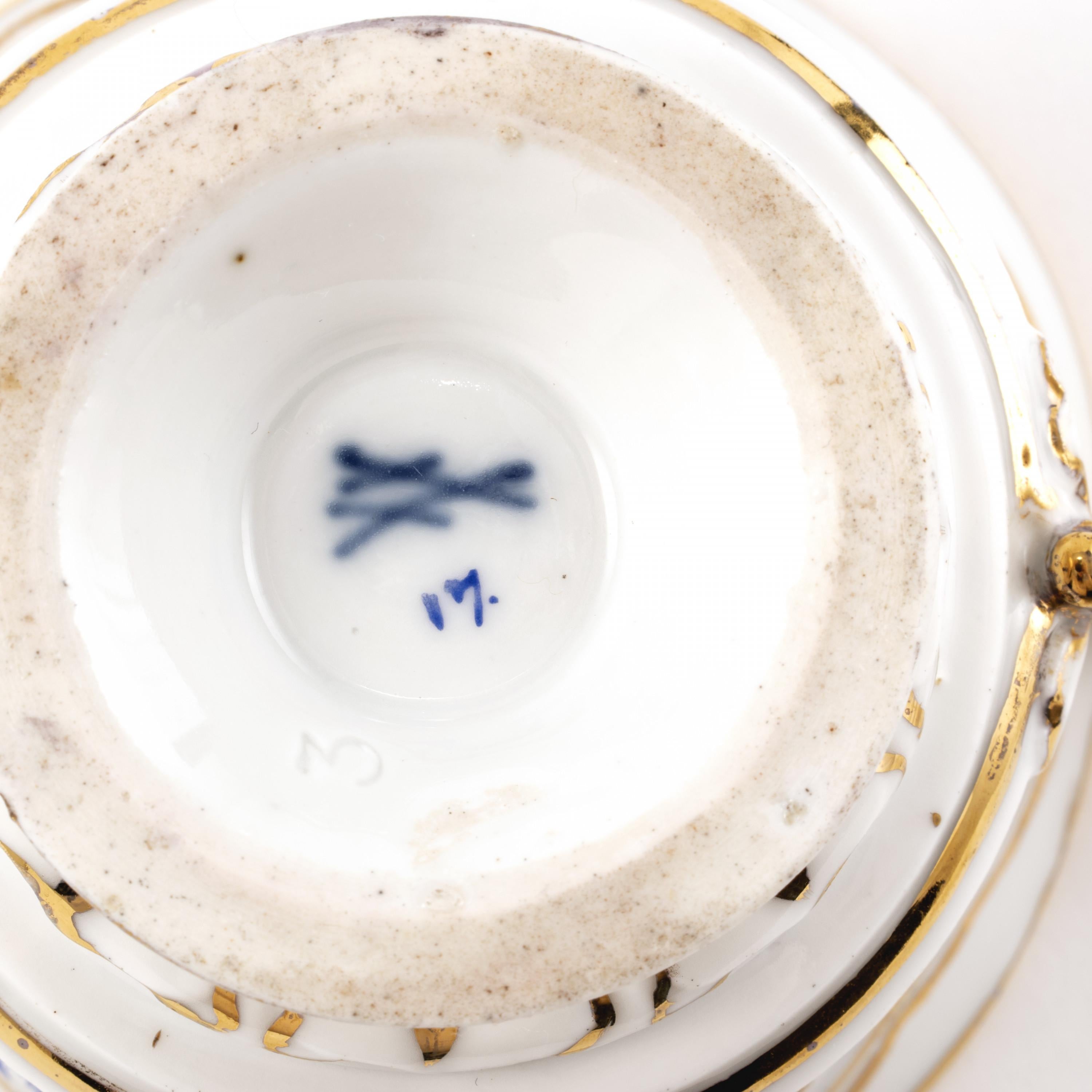 19th Century Meissen Porcelain Cup and Saucer