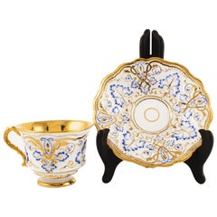 Antique Meissen Porcelain Cup and Saucer