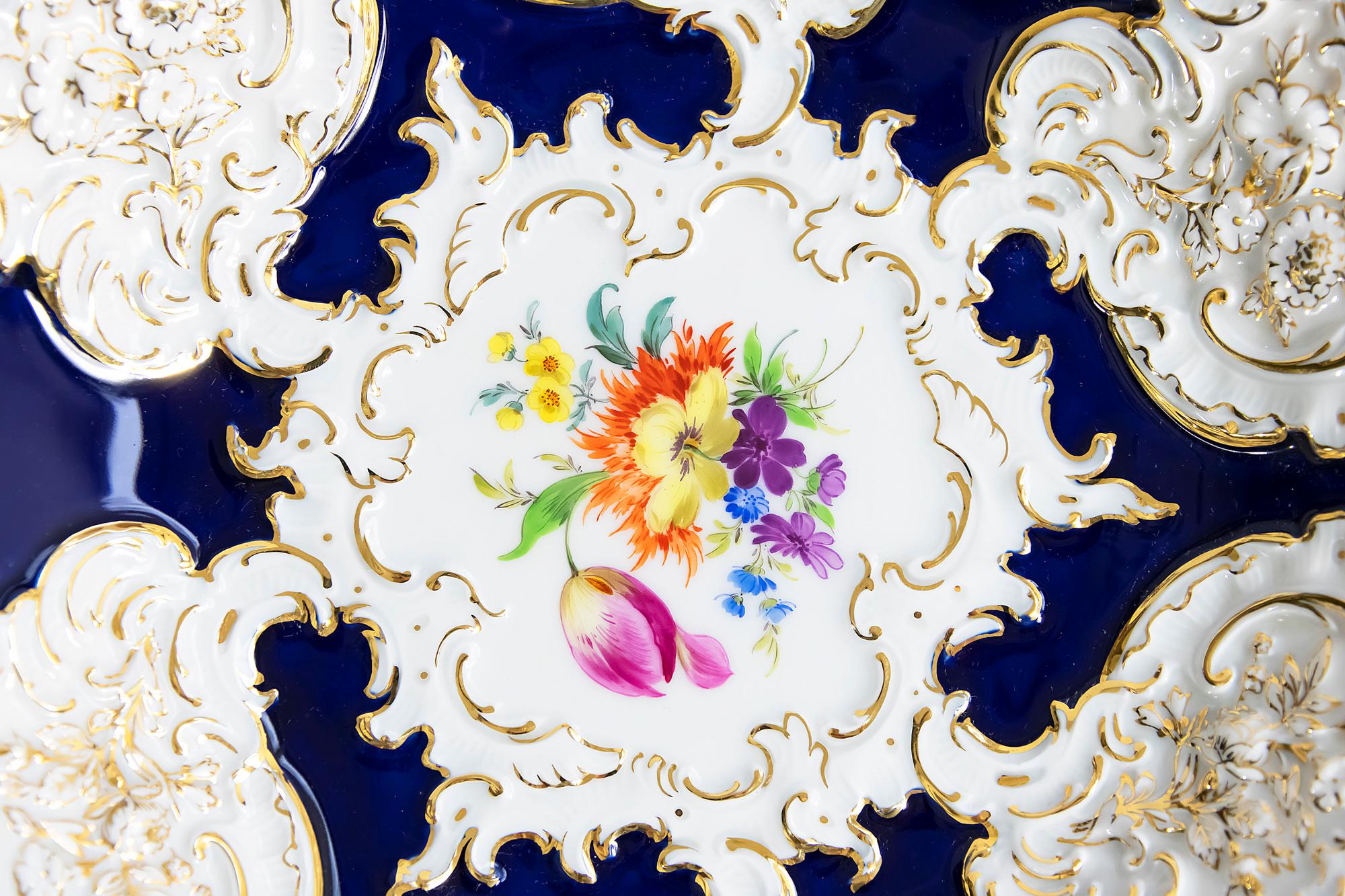 Gilt Meissen Porcelain Deep Cabinet Plate/Bowl