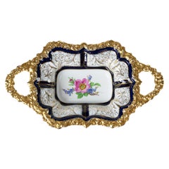 Meissen Porcelain Deep Cabinet Plate with Handles