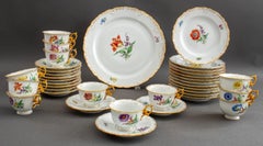 Retro Meissen Porcelain Dessert Service for Twelve