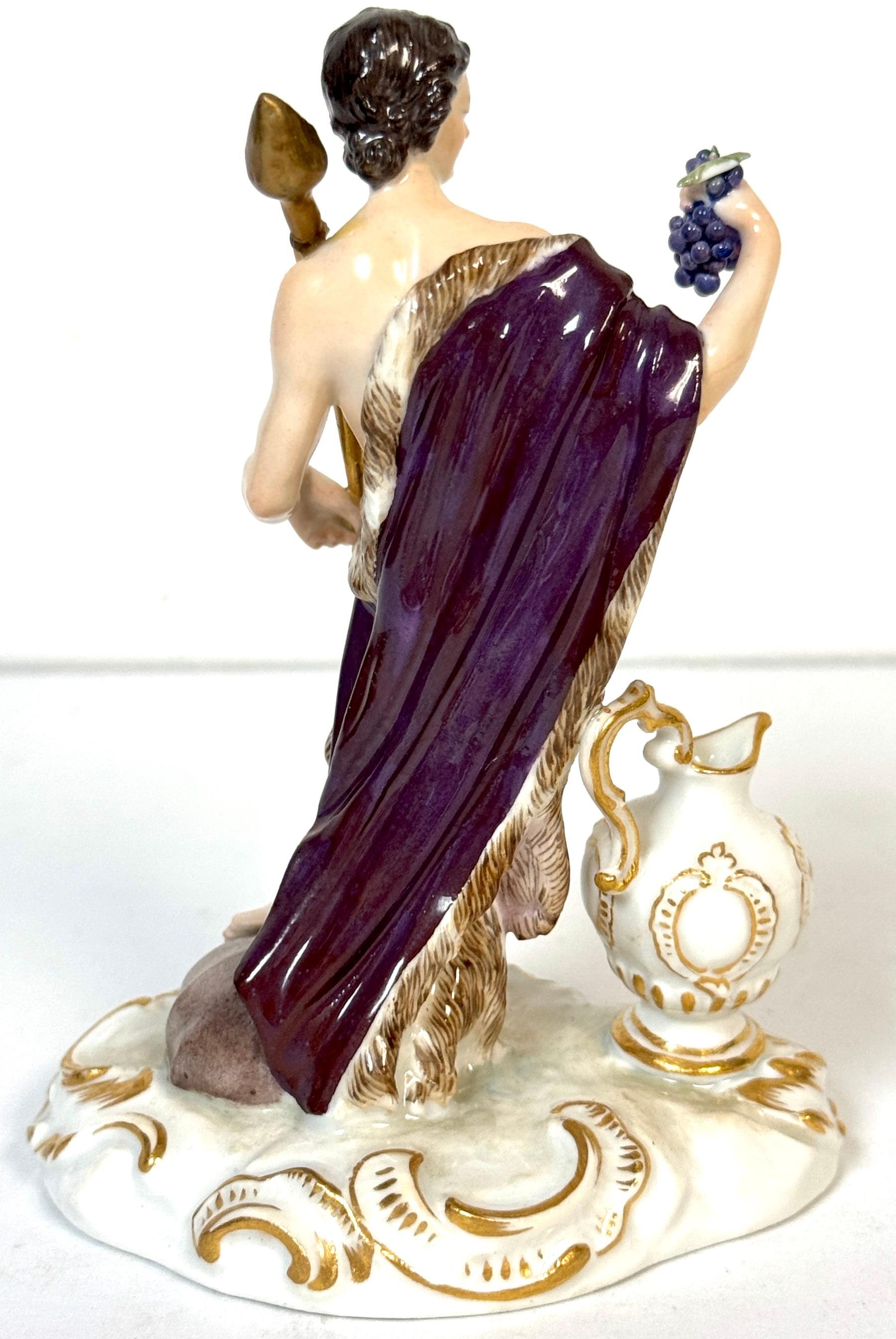 Meissen Porcelain Figure Bacchus with Grapes, Wine Jug, Late 19th/ Early 20th C For Sale 3