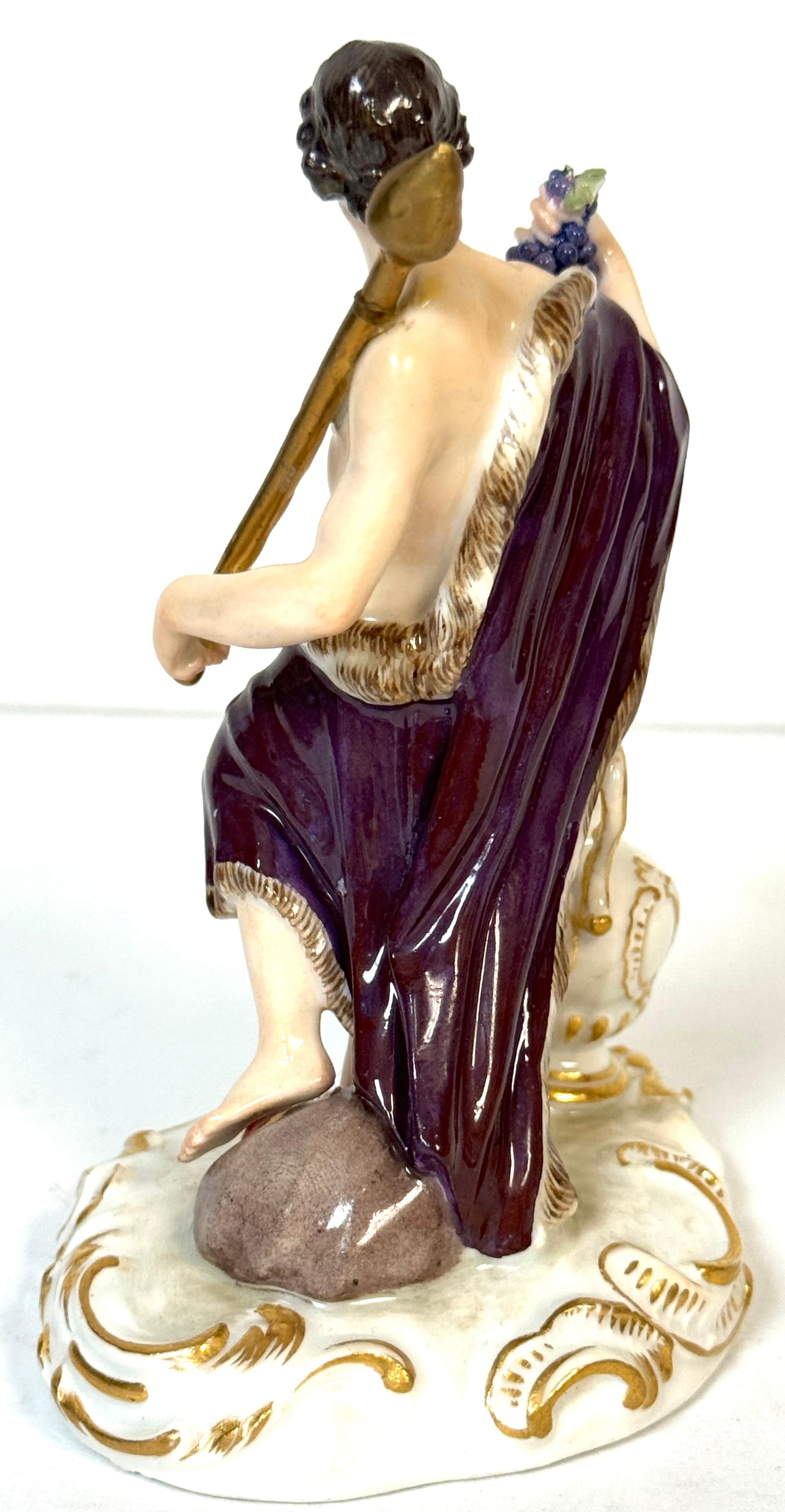 Meissen Porcelain Figure Bacchus with Grapes, Wine Jug, Late 19th/ Early 20th C For Sale 4