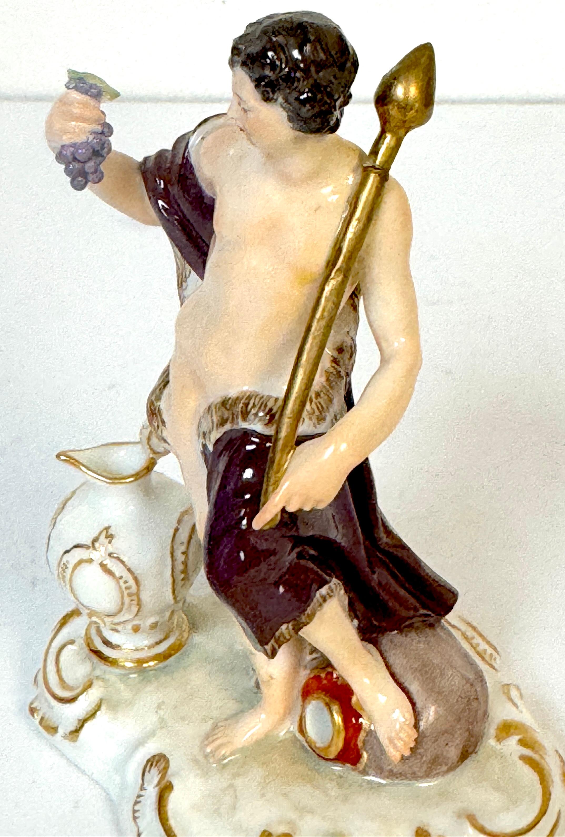 Meissen Porcelain Figure Bacchus with Grapes, Wine Jug, Late 19th/ Early 20th C For Sale 6
