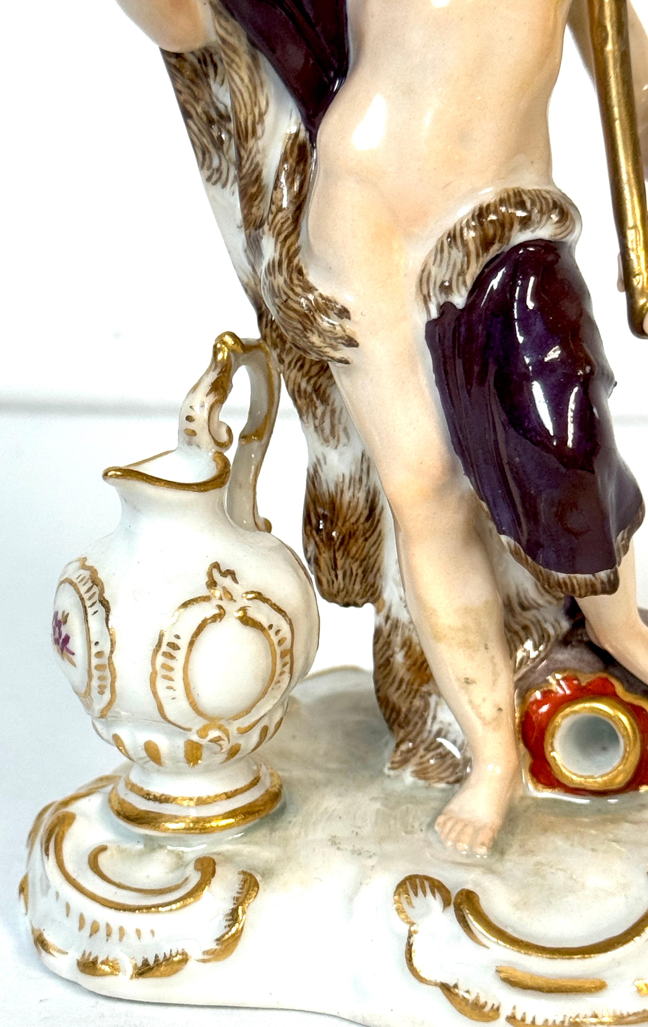 Meissen Porcelain Figure Bacchus with Grapes, Wine Jug, Late 19th/ Early 20th C In Good Condition For Sale In West Palm Beach, FL