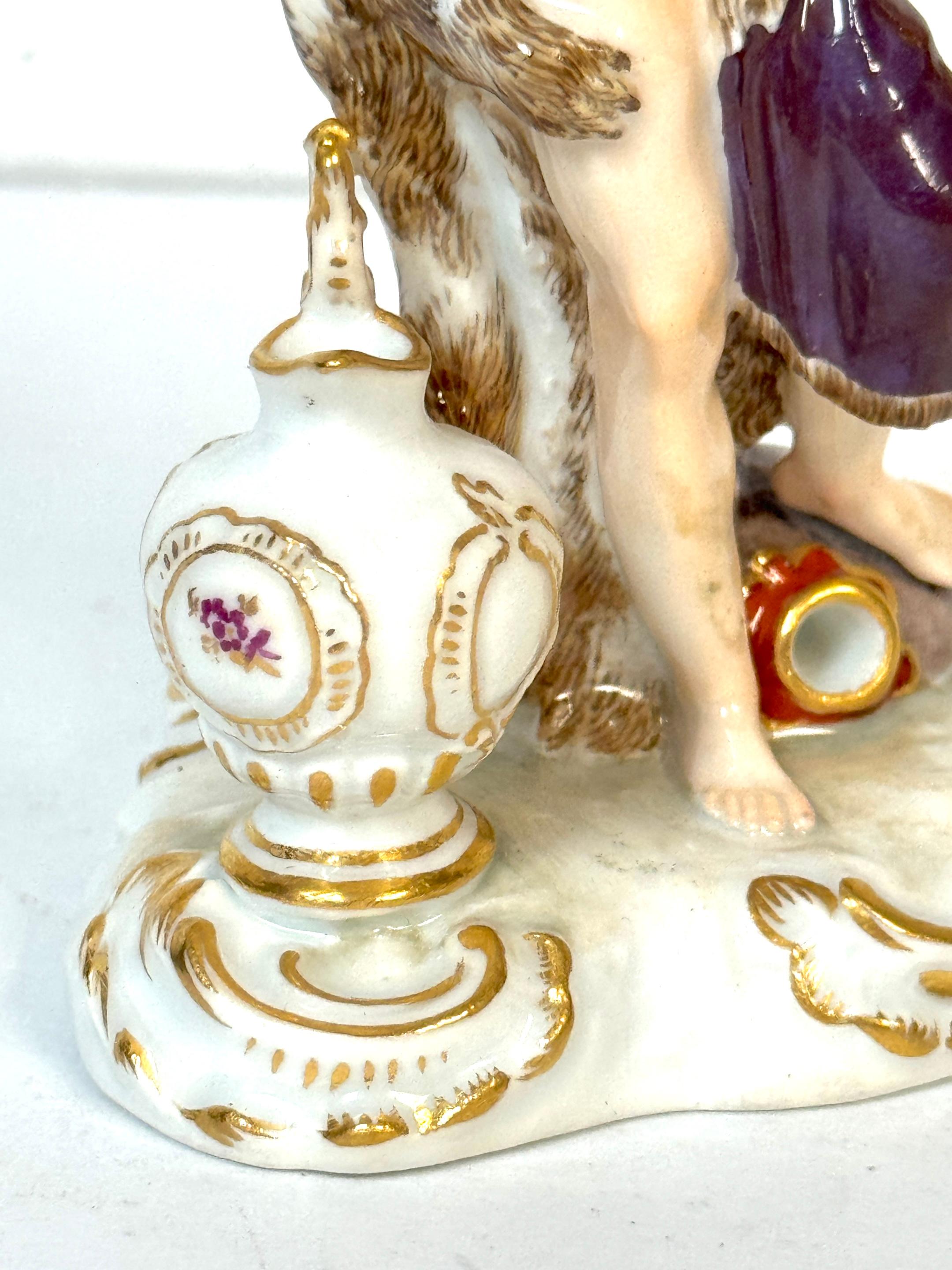 20th Century Meissen Porcelain Figure Bacchus with Grapes, Wine Jug, Late 19th/ Early 20th C For Sale