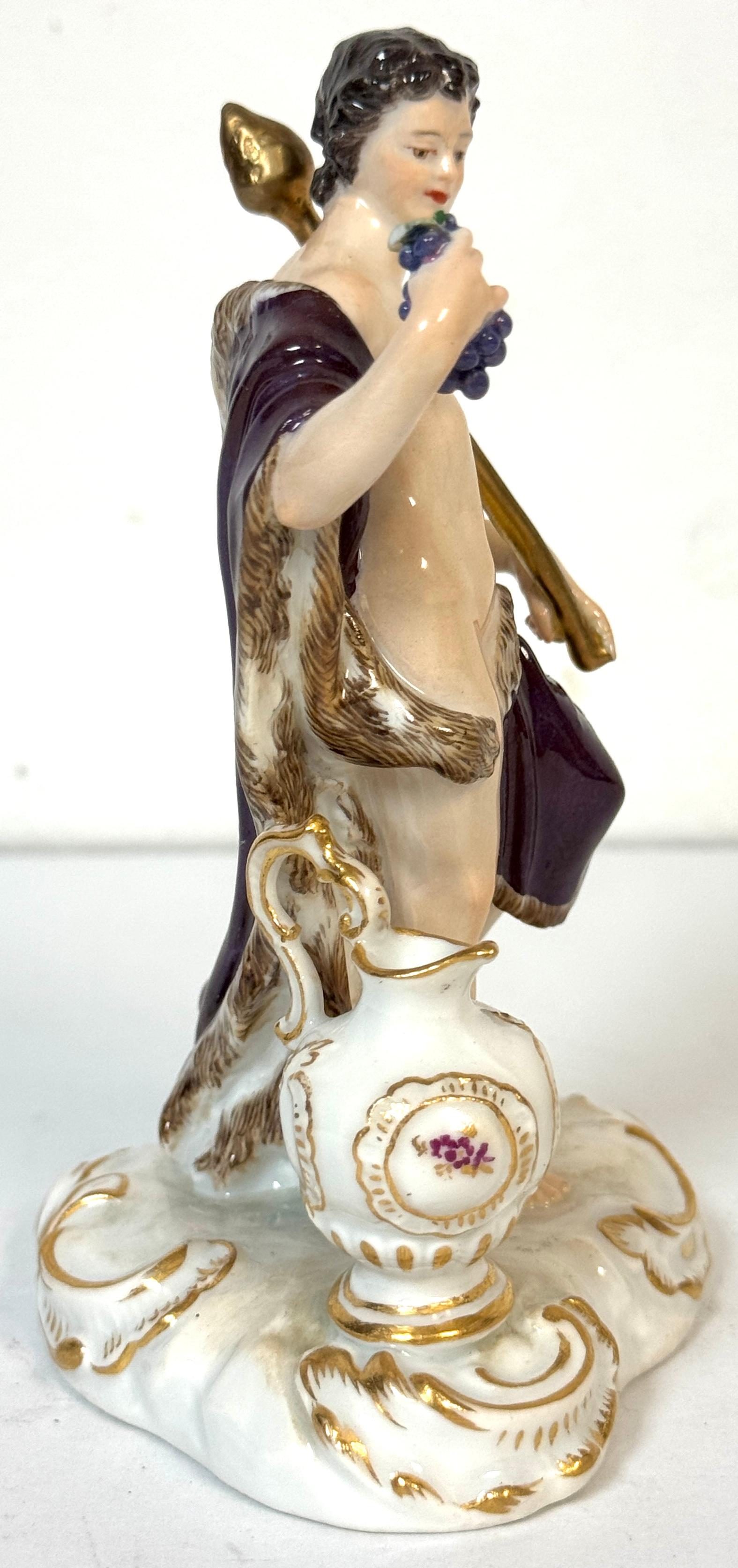 Meissen Porcelain Figure Bacchus with Grapes, Wine Jug, Late 19th/ Early 20th C For Sale 1