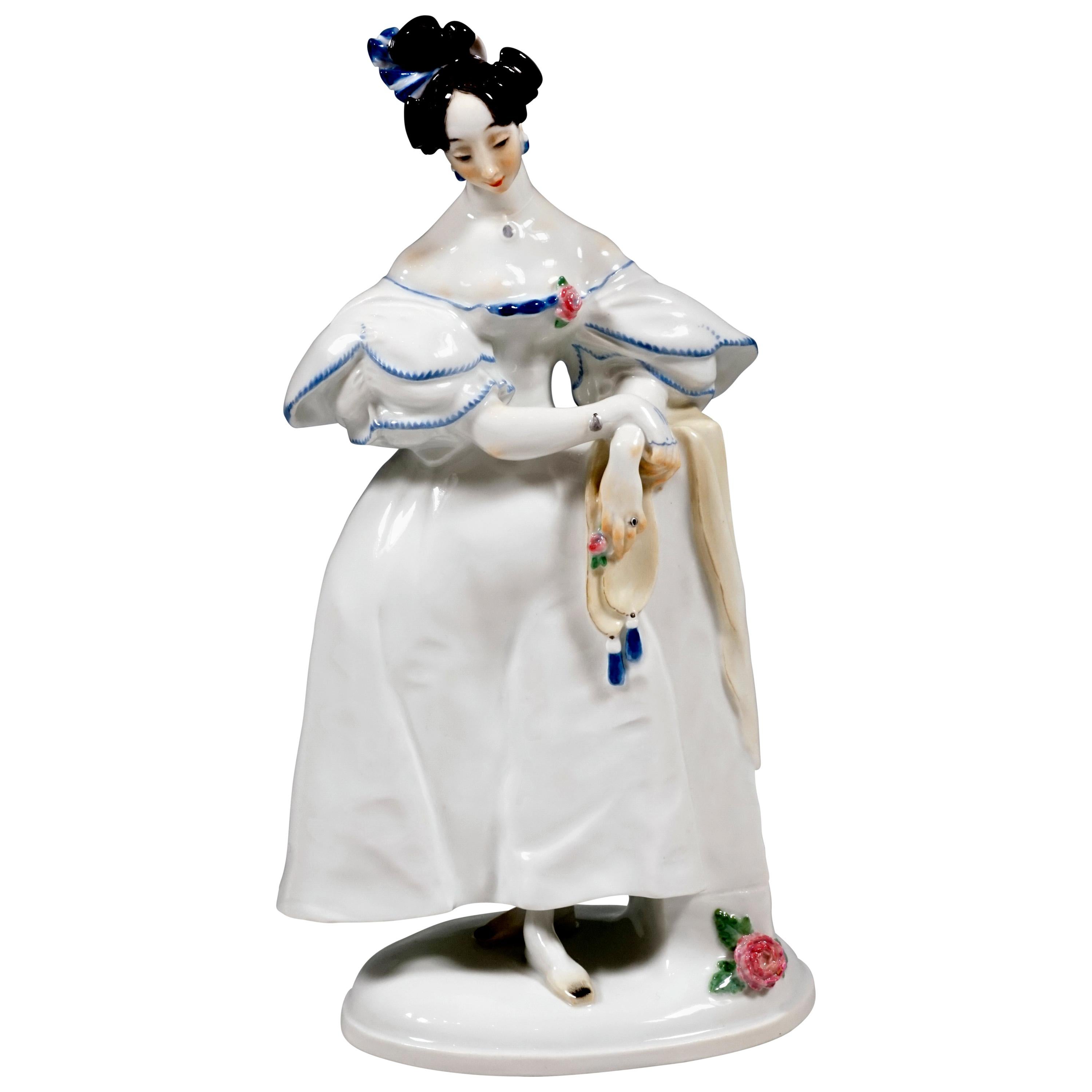 Meissen Porcelain Figure 'Biedermeier Lady' by Paul Scheurich, 1924-1934