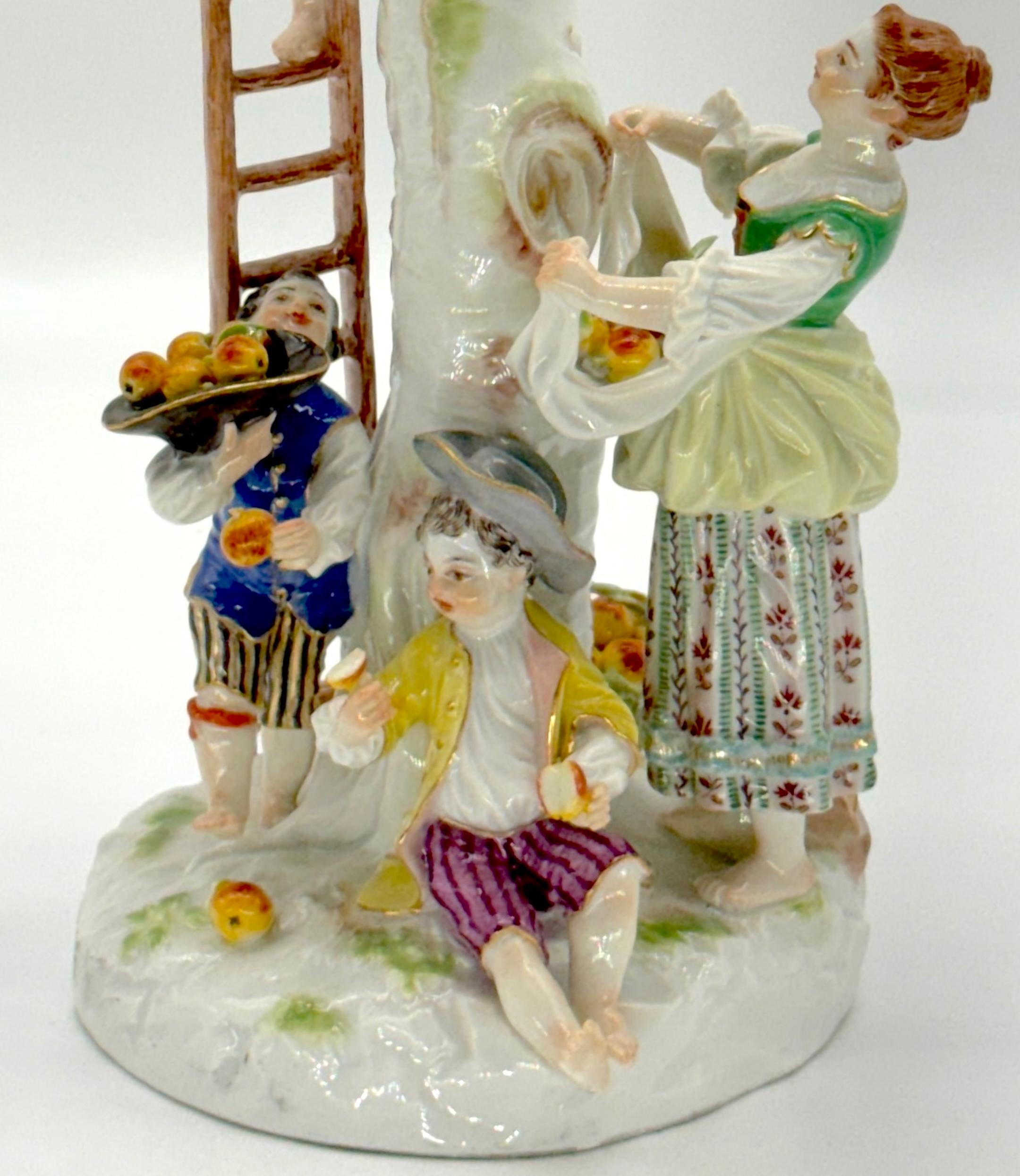 German Meissen Porcelain Figure Group of Apple Pickers