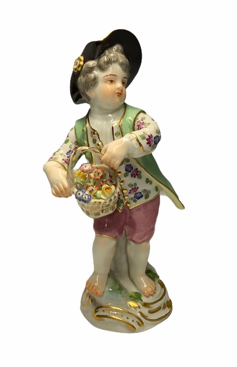 German Meissen Porcelain Figure of a Boy