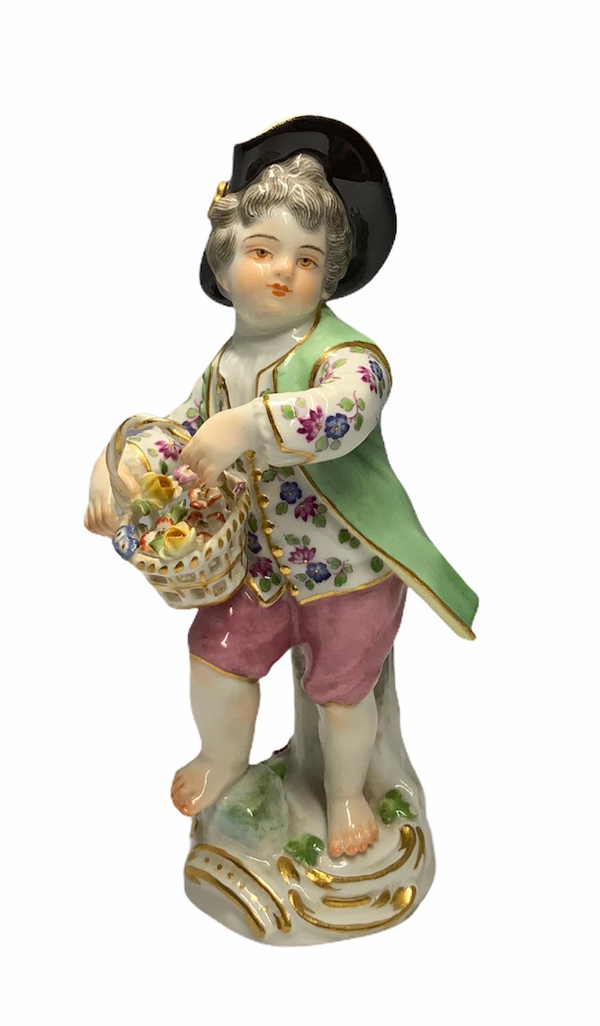 20th Century Meissen Porcelain Figure of a Boy