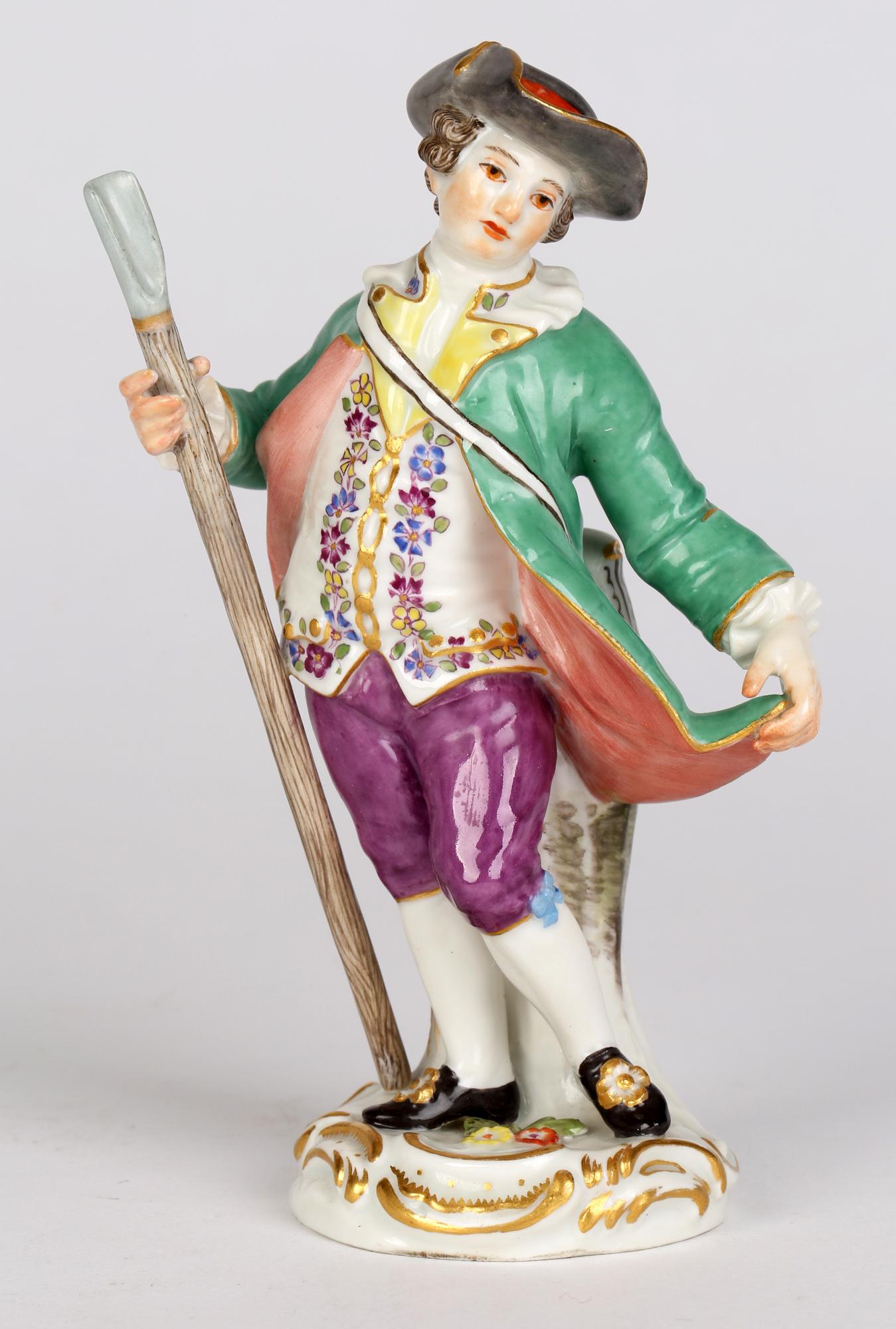Meissen Porcelain Figure of a Boy with Wooden Staff 6