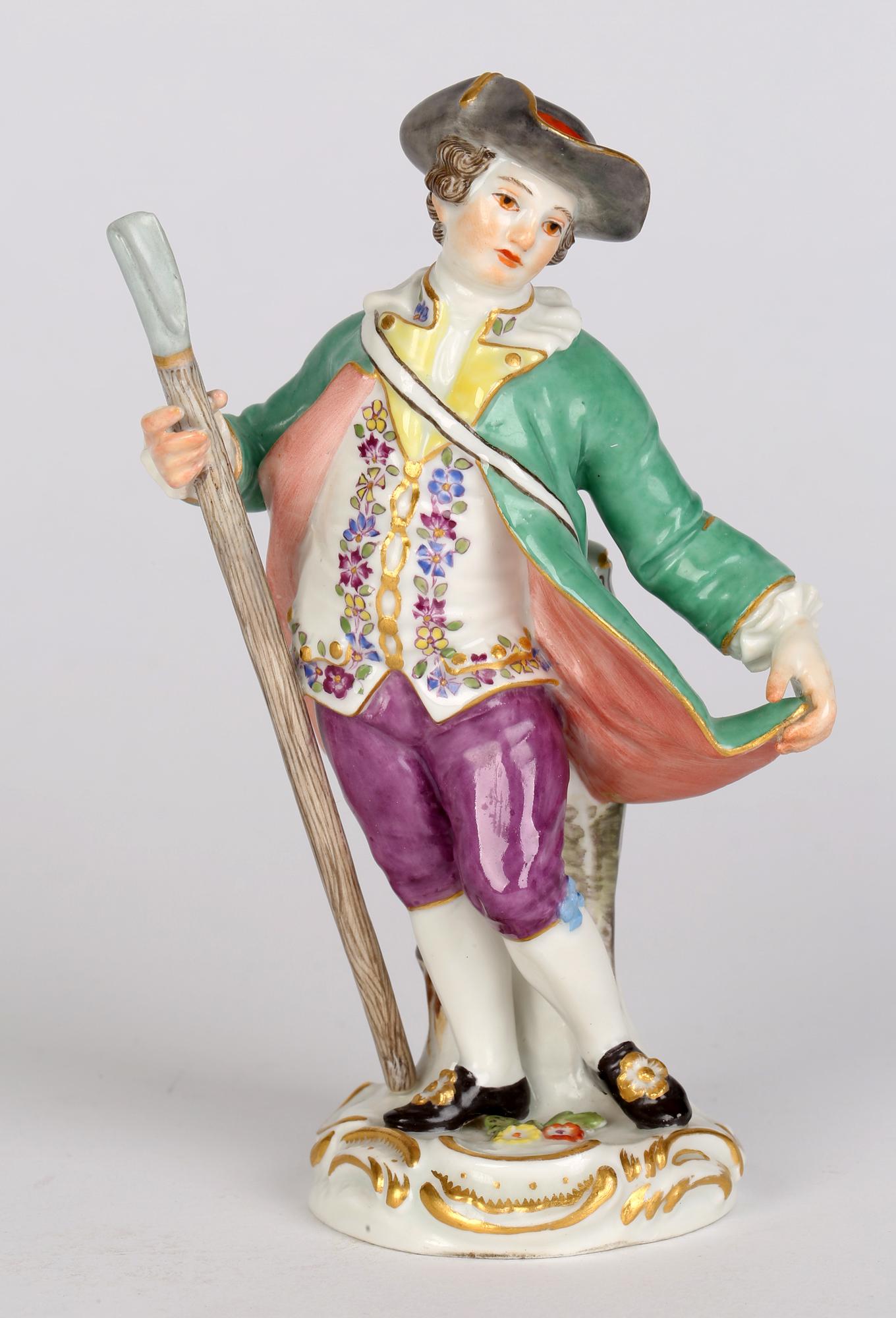 Meissen Porcelain Figure of a Boy with Wooden Staff 1