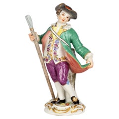 Meissen Porcelain Figure of a Boy with Wooden Staff