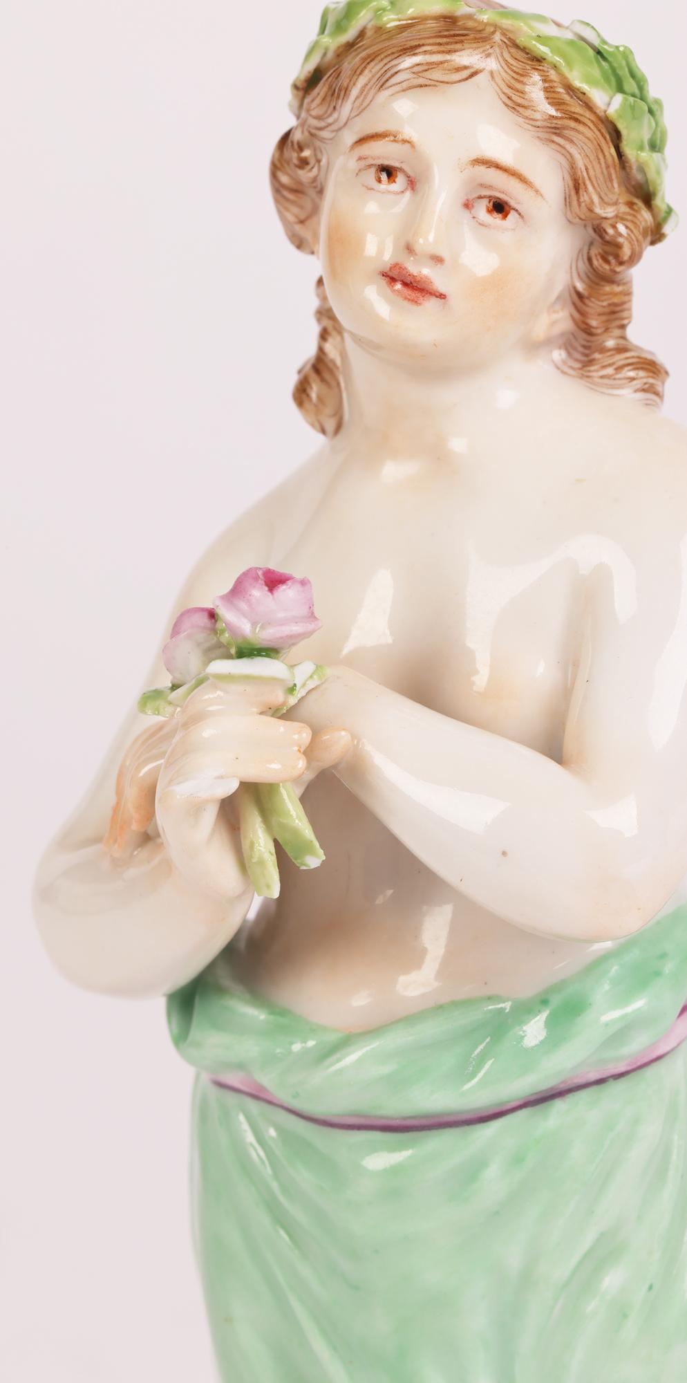 Meissen Porcelain Figure of a Classical Boy Holding Flowers For Sale 7