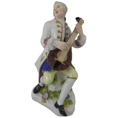 Meissener Porzellanfigur eines Lautenisten:: Paul Reinicke:: um 1740