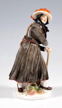 Meissen Porcelain Figure 'Peasant Woman From Baden' by Hugo Spieler, Around 1900