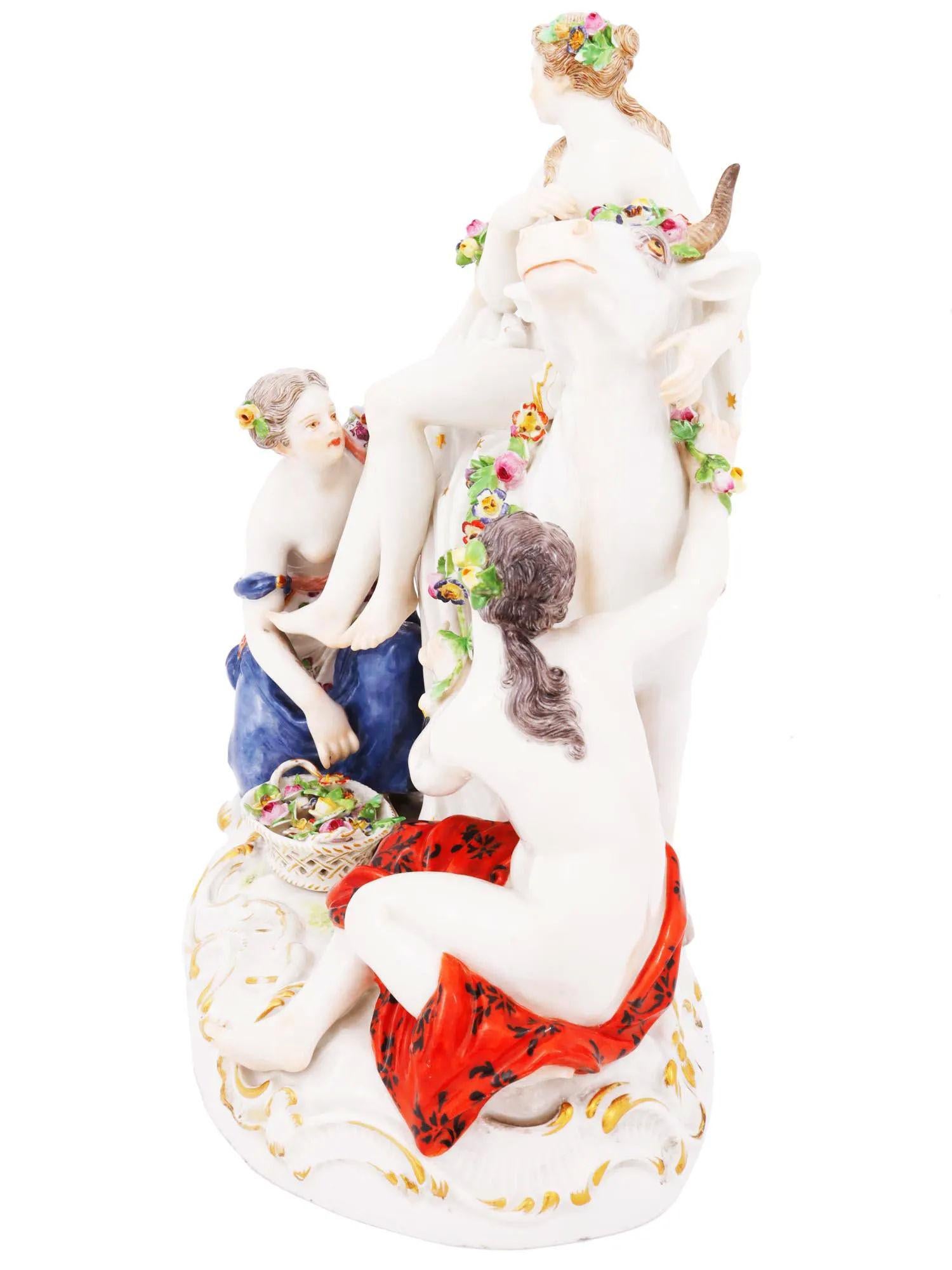 Louis XVI Meissen Porcelain Figurine Depicting Rape of Europa For Sale