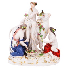 Antique Meissen Porcelain Figurine Depicting Rape of Europa