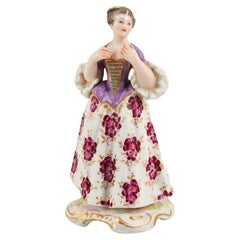 Meissen, porcelain figurine of a lady in fine dress, late 19th century