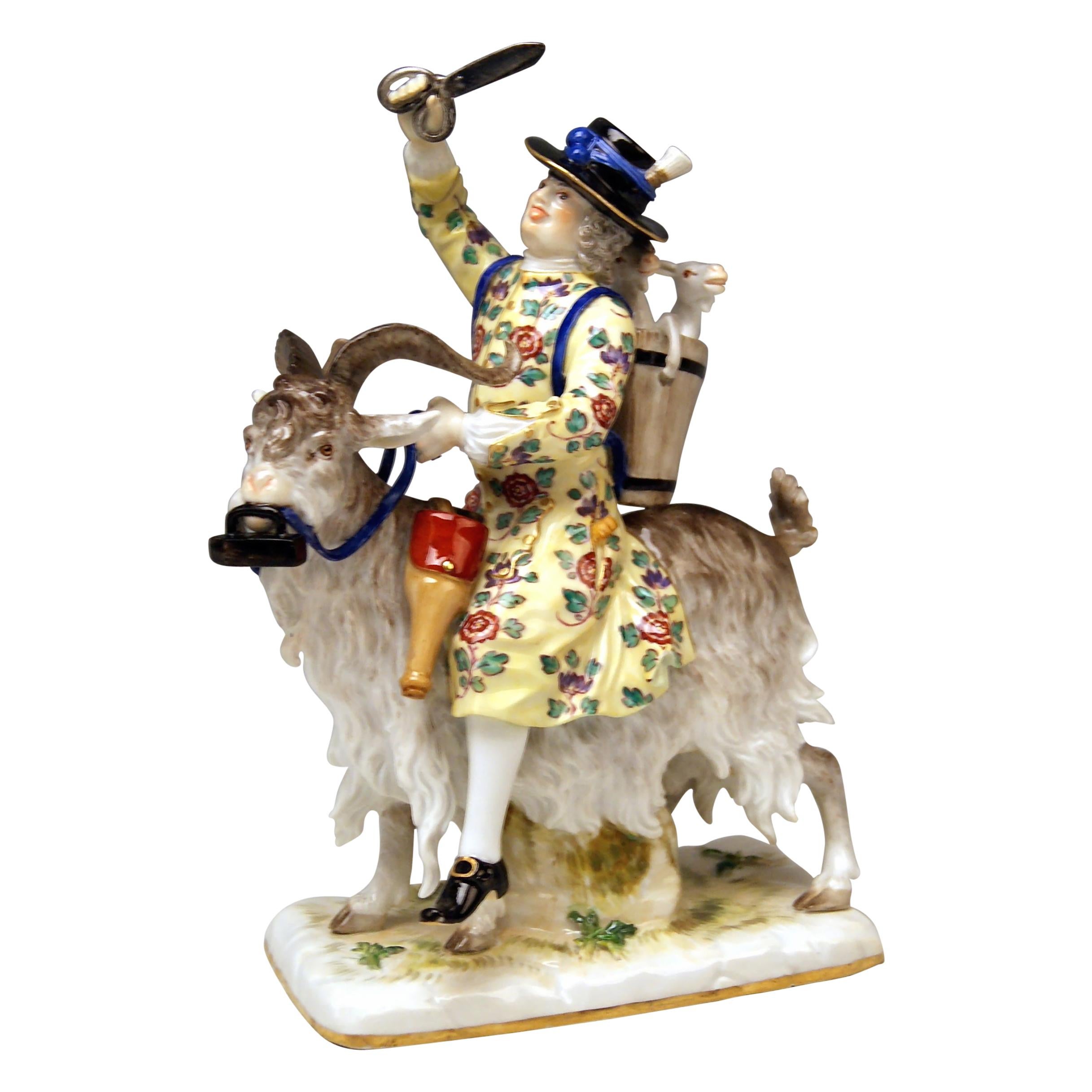 Meissen Porcelain Figurine Tailor Riding on Goat by Kaendler Model 171