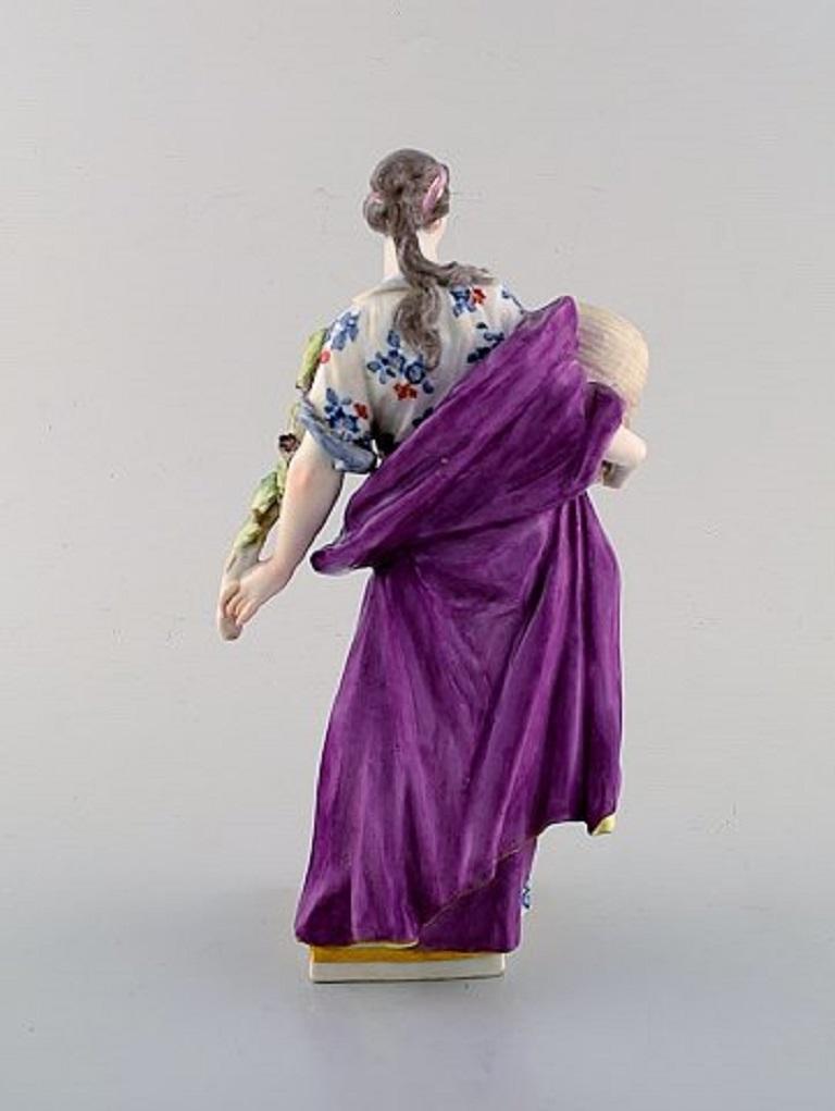 Meissen Porcelain Figurine, Woman in Dress with Branches, circa 1900 1