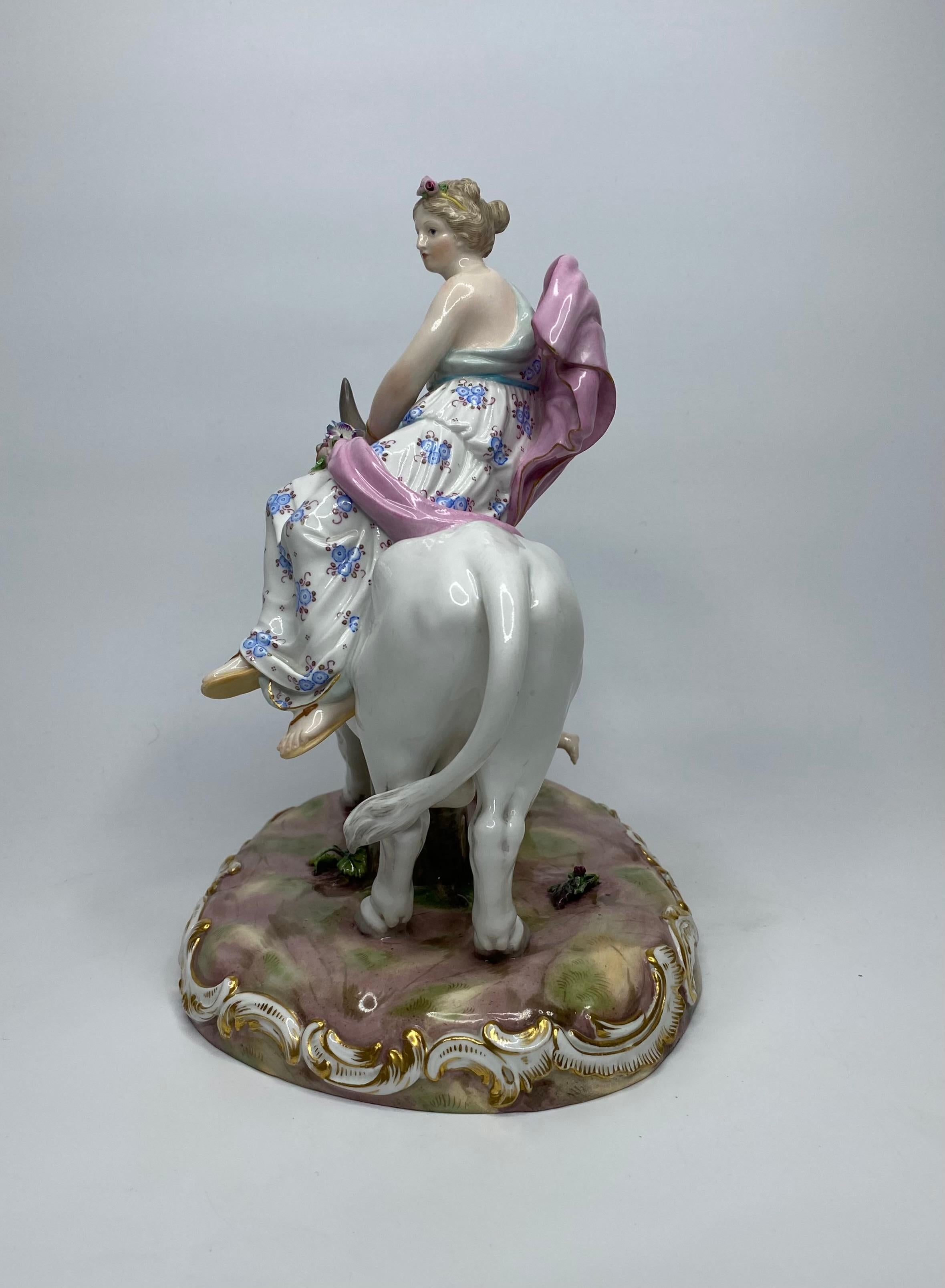 German Meissen porcelain group ‘Europa and the Bull’, c. 1870.