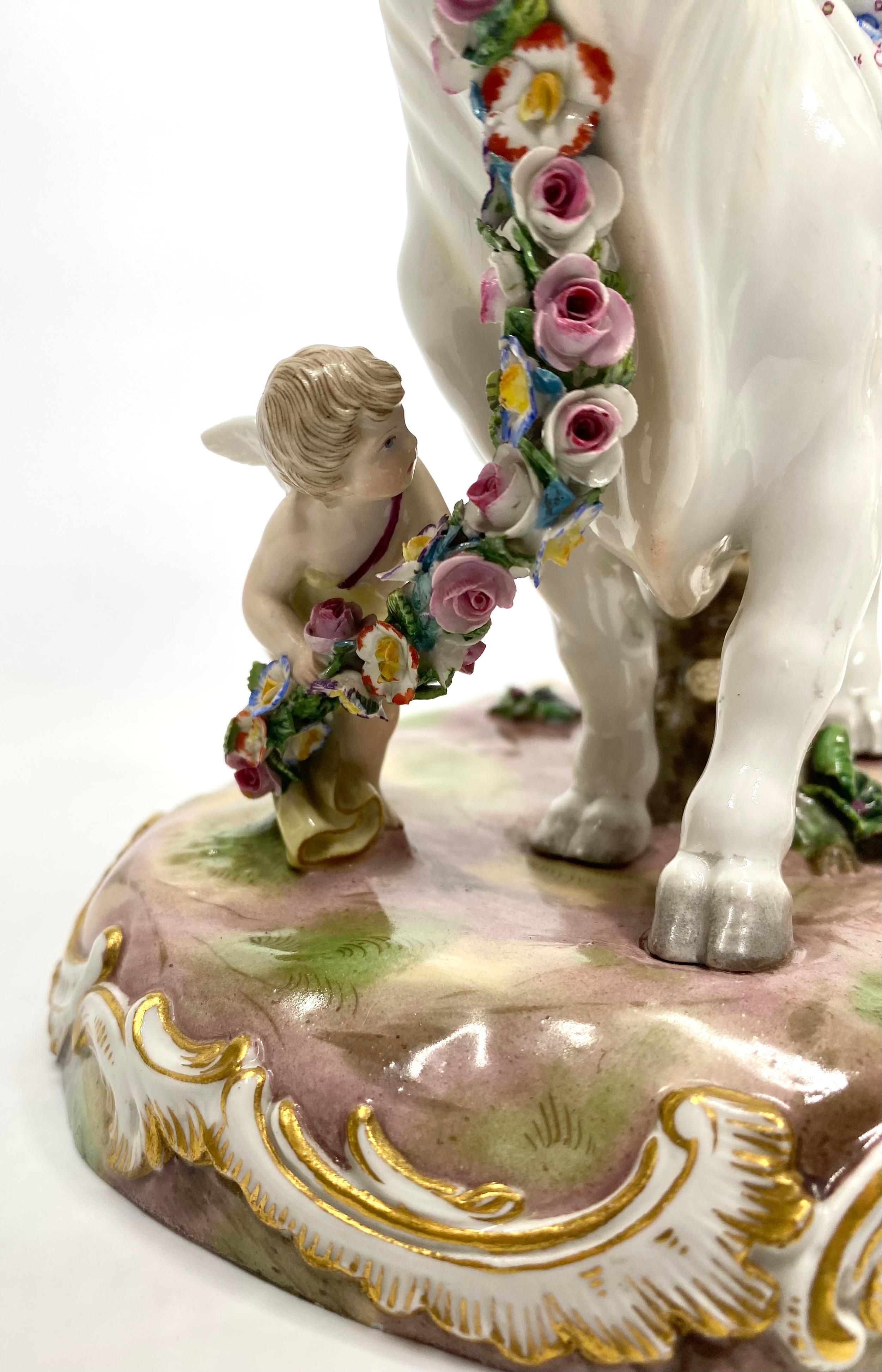 Meissen porcelain group ‘Europa and the Bull’, c. 1870. In Excellent Condition In Gargrave, North Yorkshire