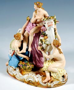 Groupe de porcelaine de Meissen, Europe sur le taureau, par J.F. Eberlein, milieu du 19e siècle