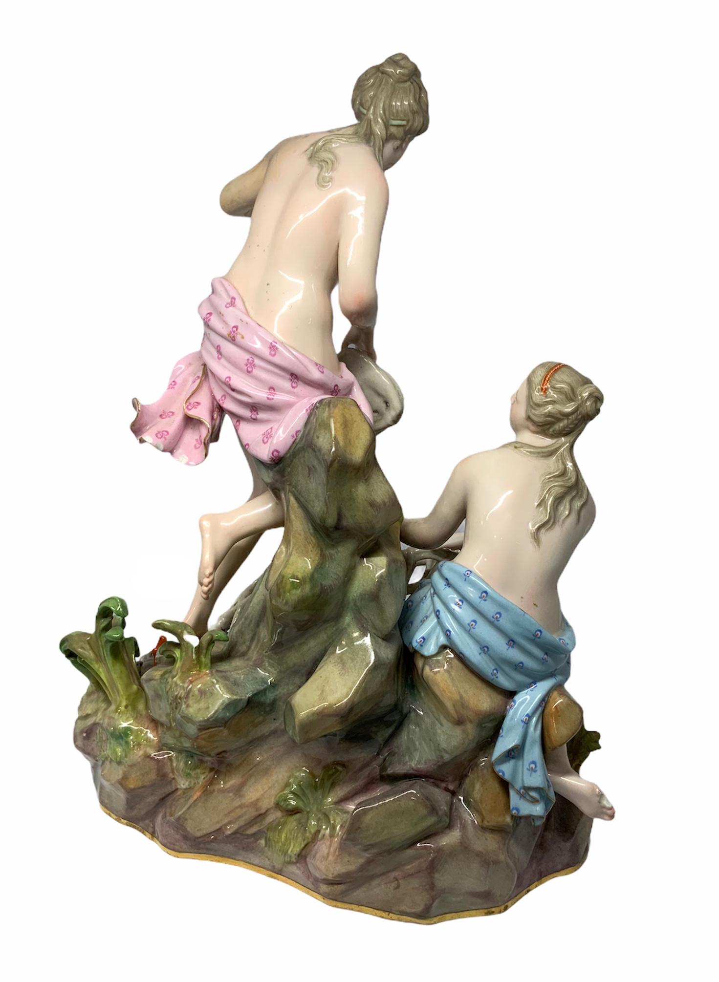 Meissen Porcelain Group Figures The Capture Of The Triton For Sale 2