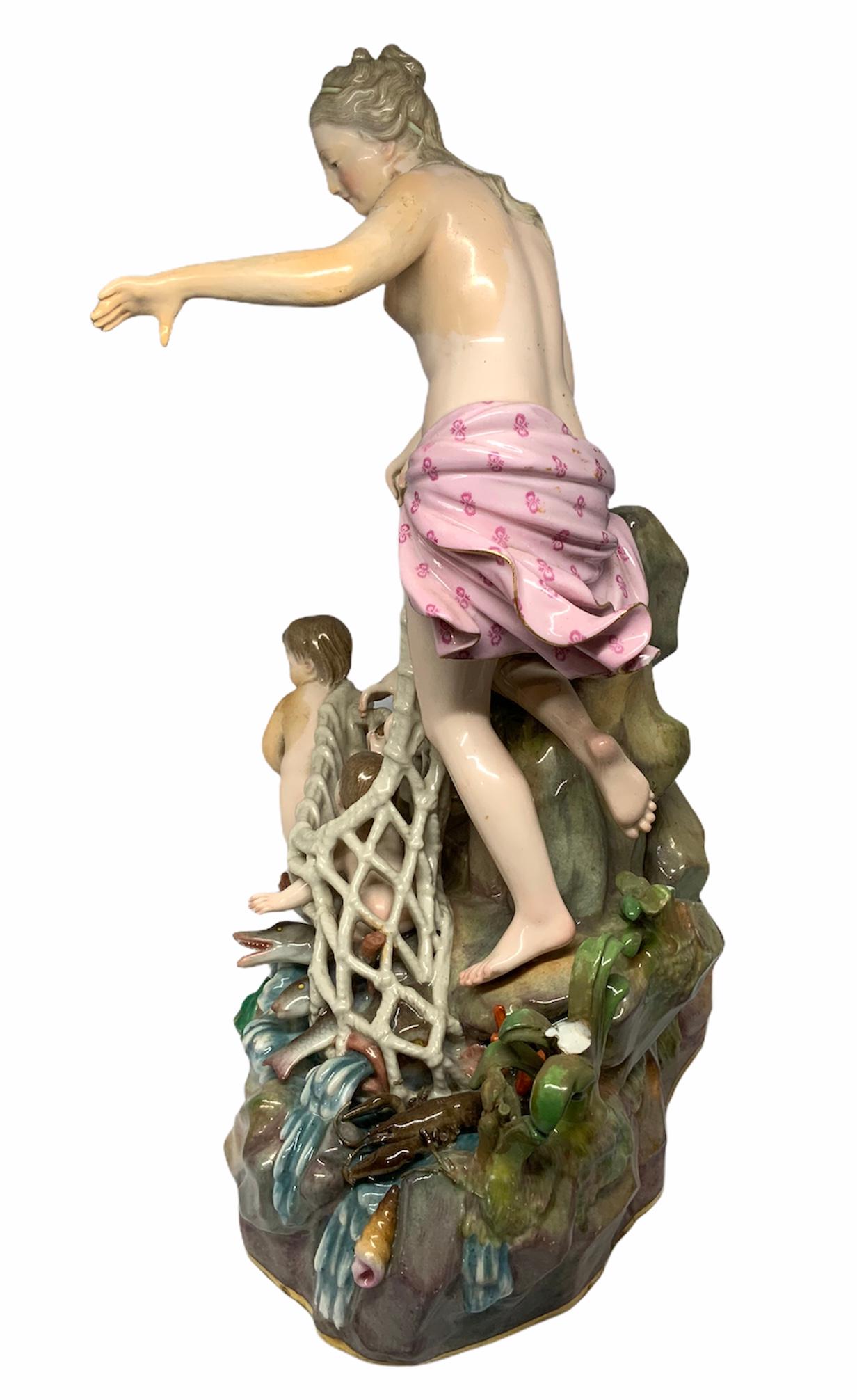 Meissen Porcelain Group Figures The Capture Of The Triton For Sale 3