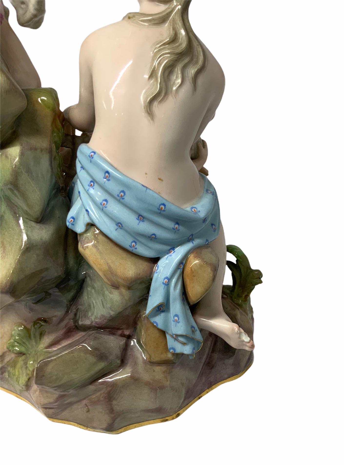 Molded Meissen Porcelain Group Figures The Capture Of The Triton For Sale