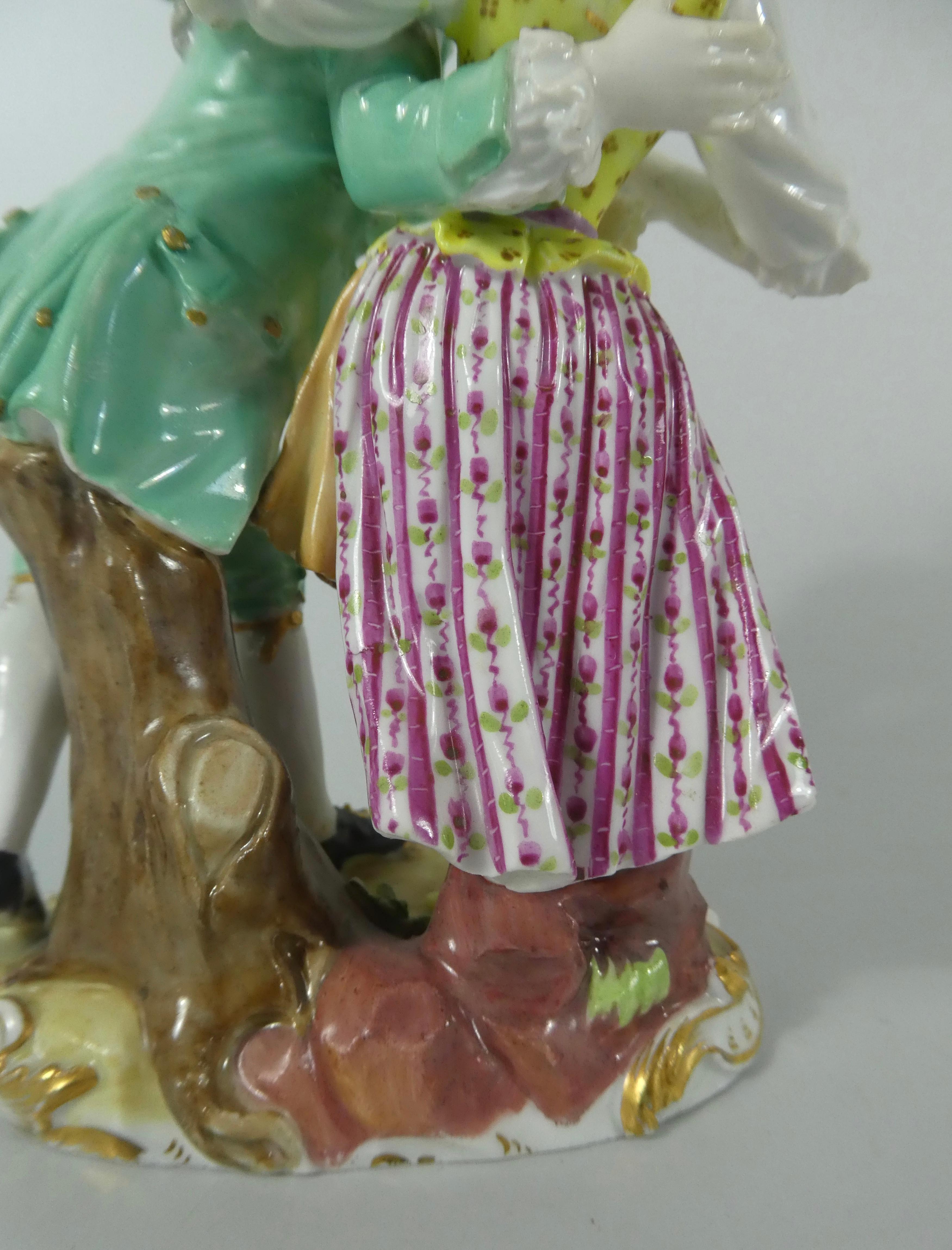 Fired Meissen Porcelain Group of Dancers, circa 1770