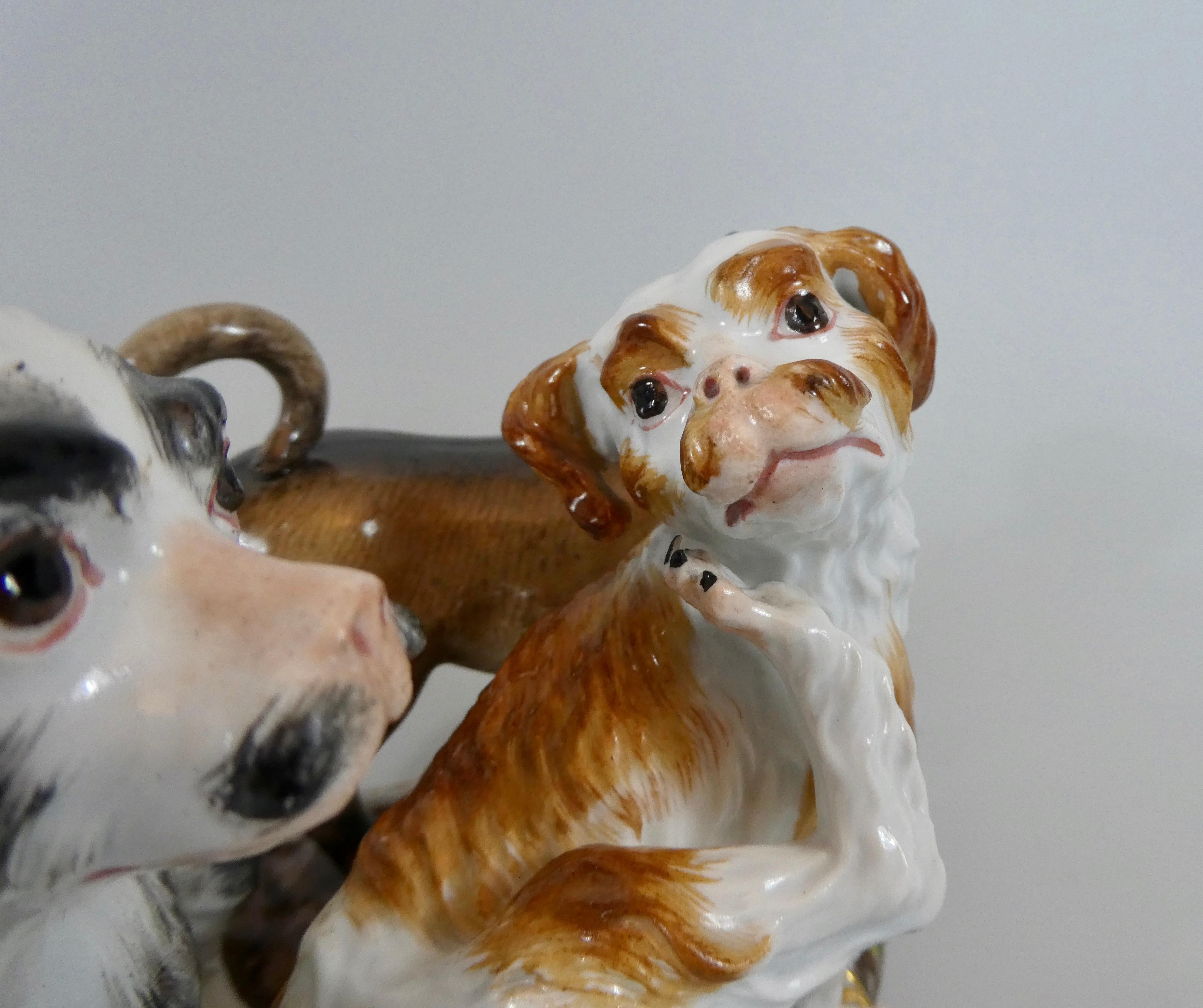 Meissen Porcelain Group of Dogs, circa 1860 2