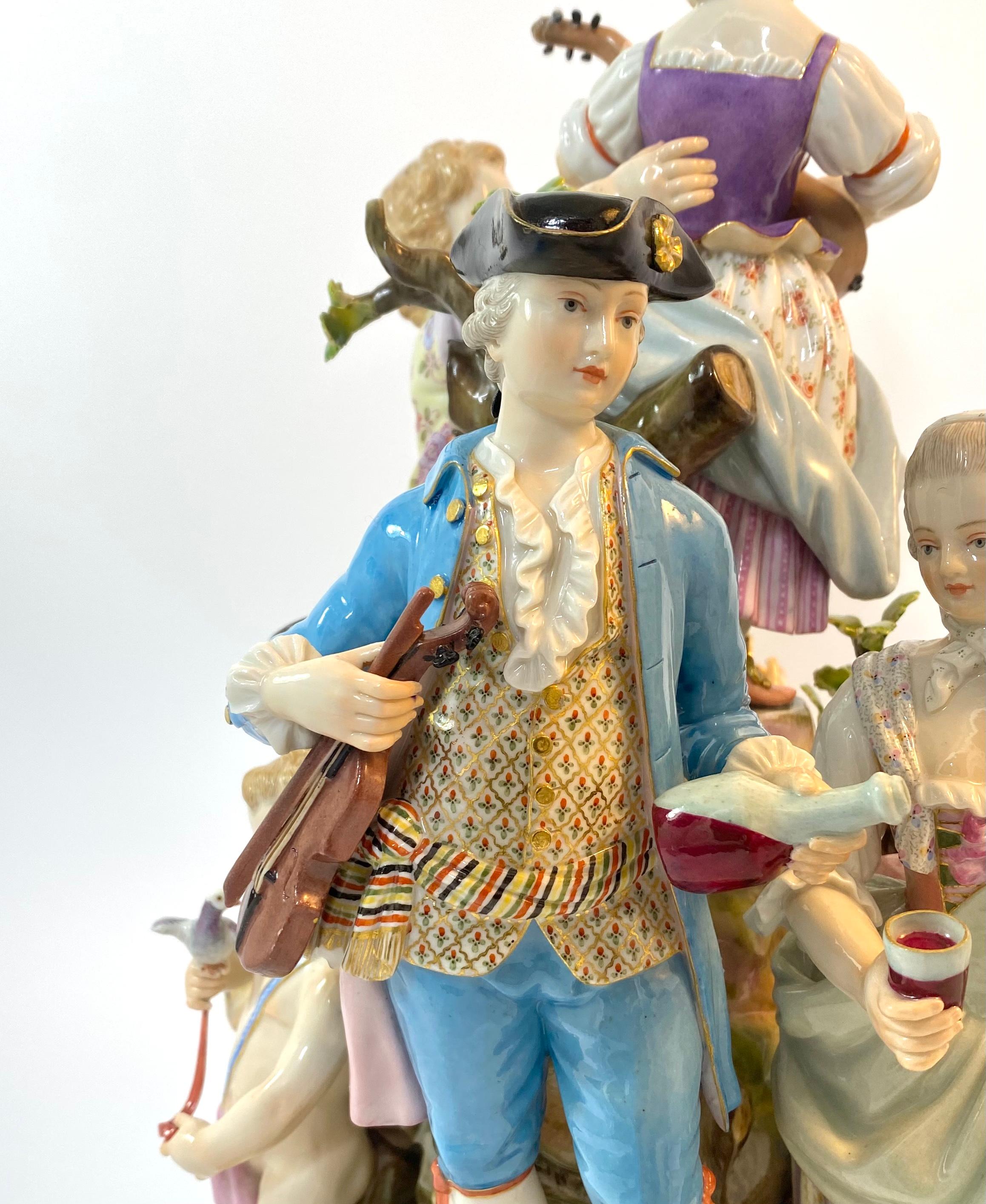 Meissen Porcelain Group of Musicians, C. 1870 3