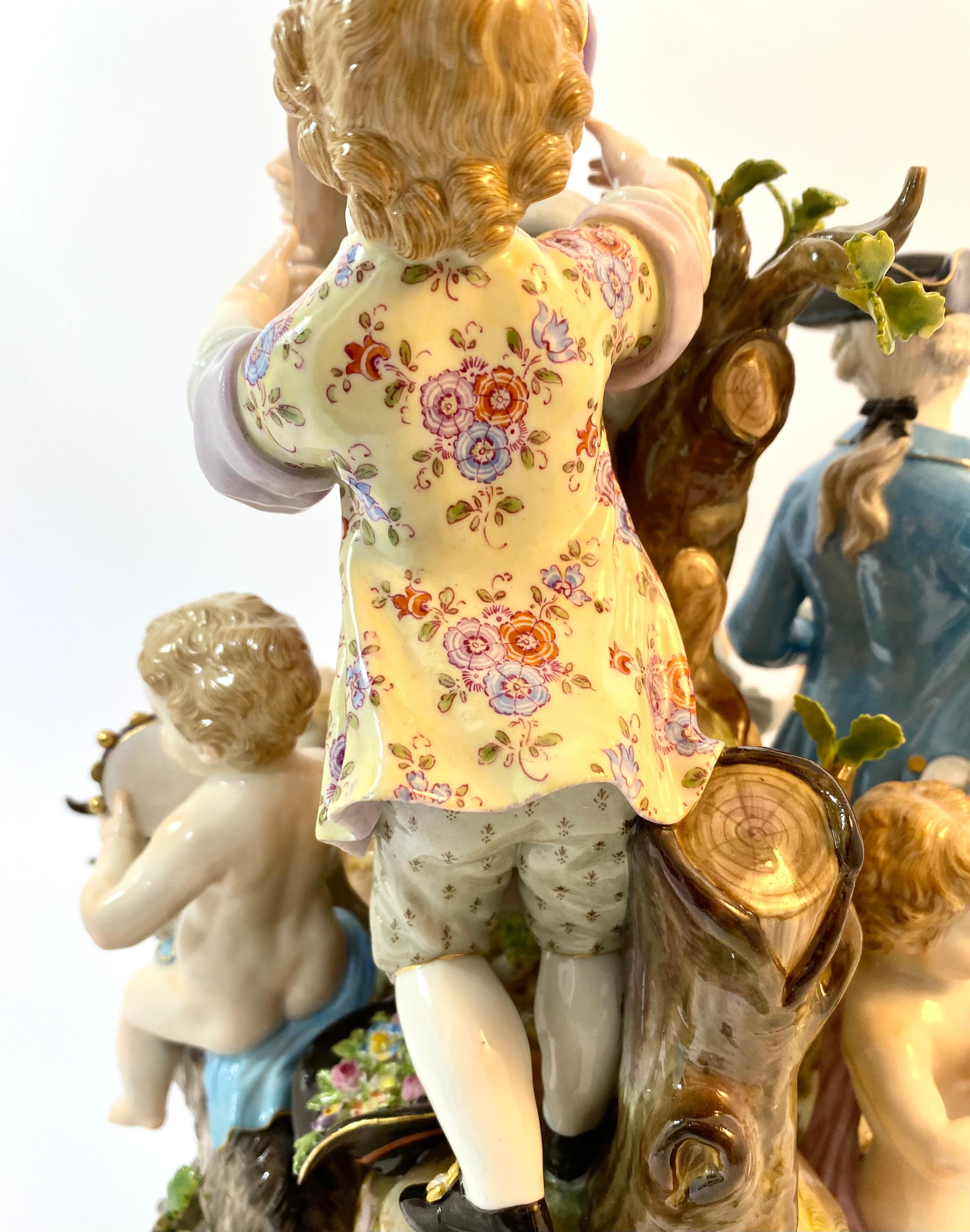 Fired Meissen Porcelain Group of Musicians, C. 1870