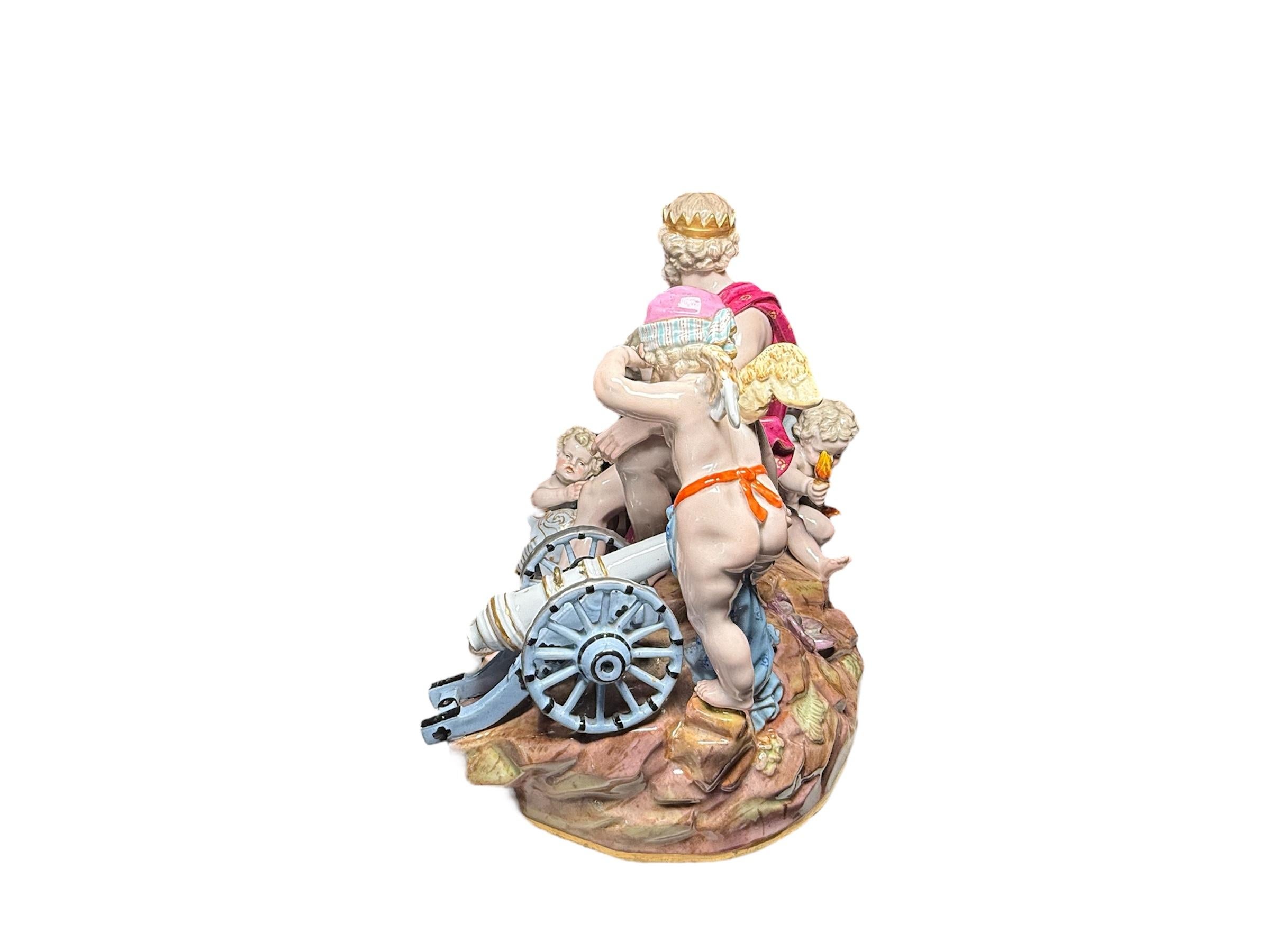 Porcellana Gruppo di sculture di Zeus con cherubini di Meissen Porcelain in vendita