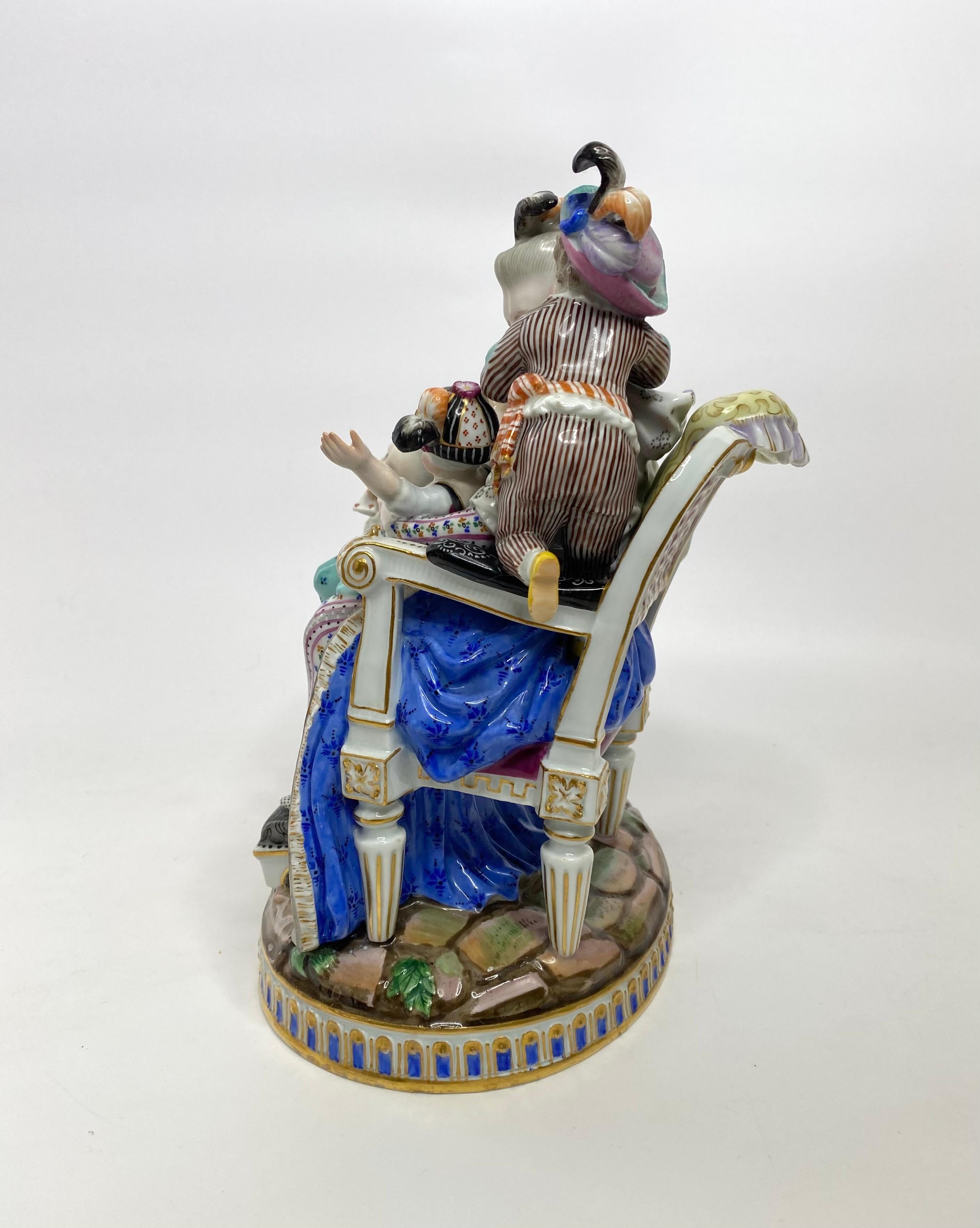 Fired Meissen porcelain group, ‘The Good Mother’, c. 1870.