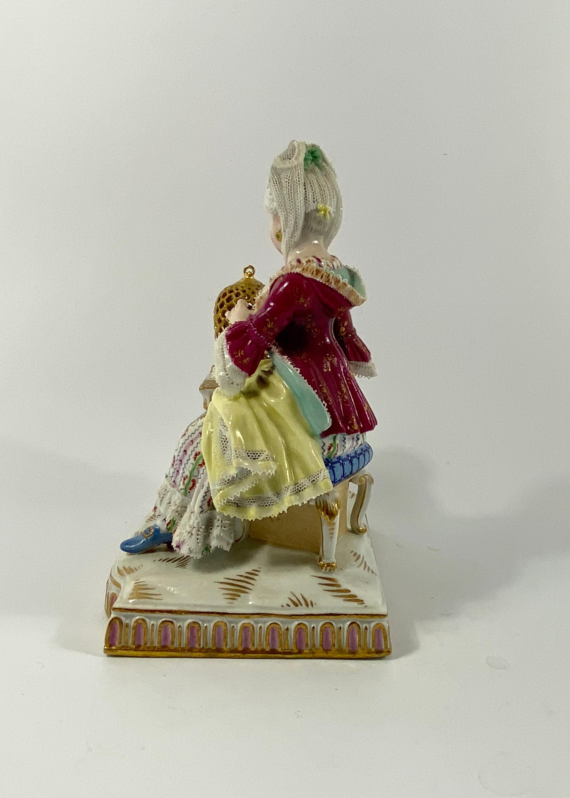 Late 19th Century Meissen Porcelain Group, ‘Touch’, circa 1870