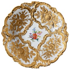 Meissen Porcelain Hand Painted and Gilded Deep Plate