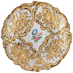 Meissen Porcelain Hand Painted and Gilded Deep Plate