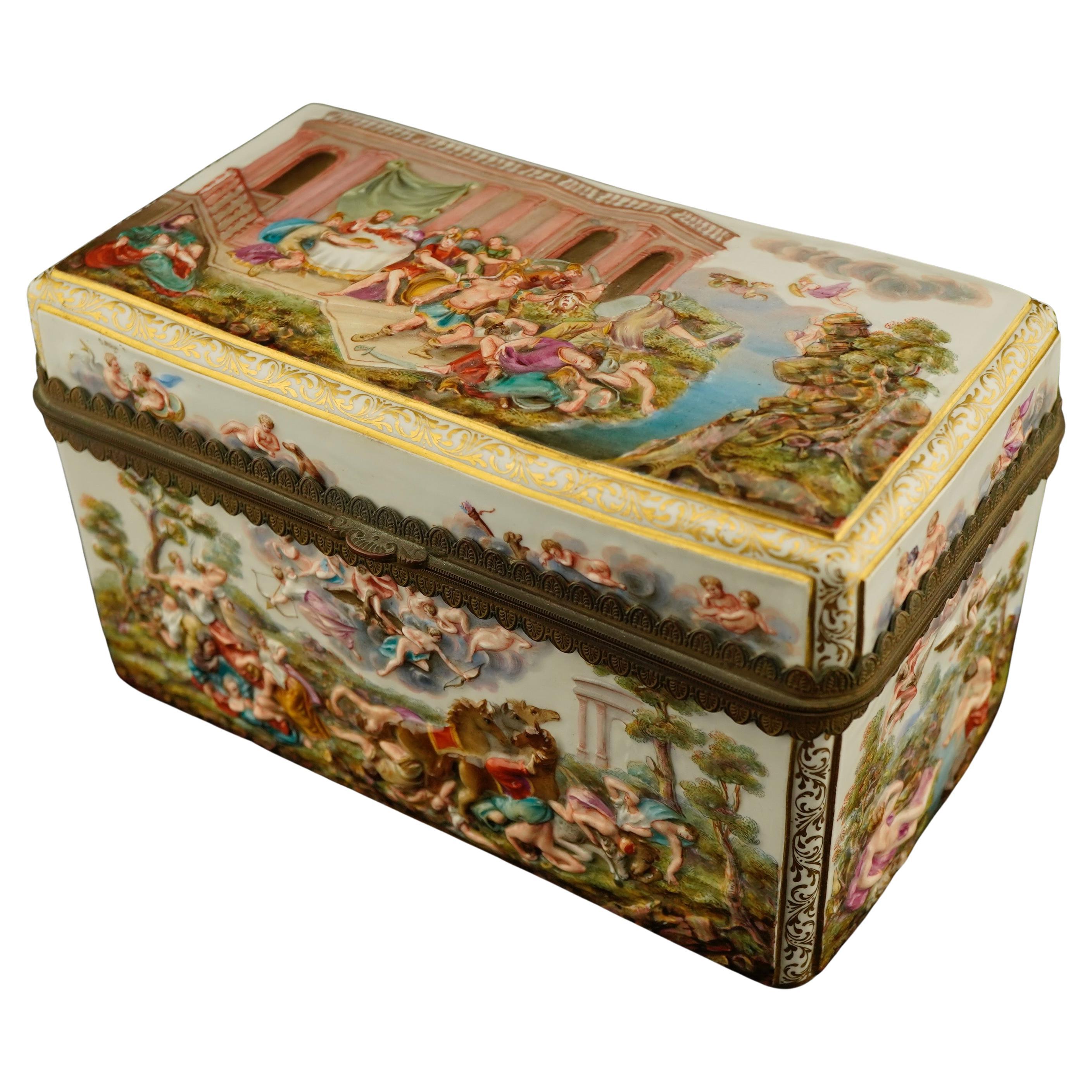 Meissen Porcelain Schmuckkästchen im Capodimonte Stil im Angebot
