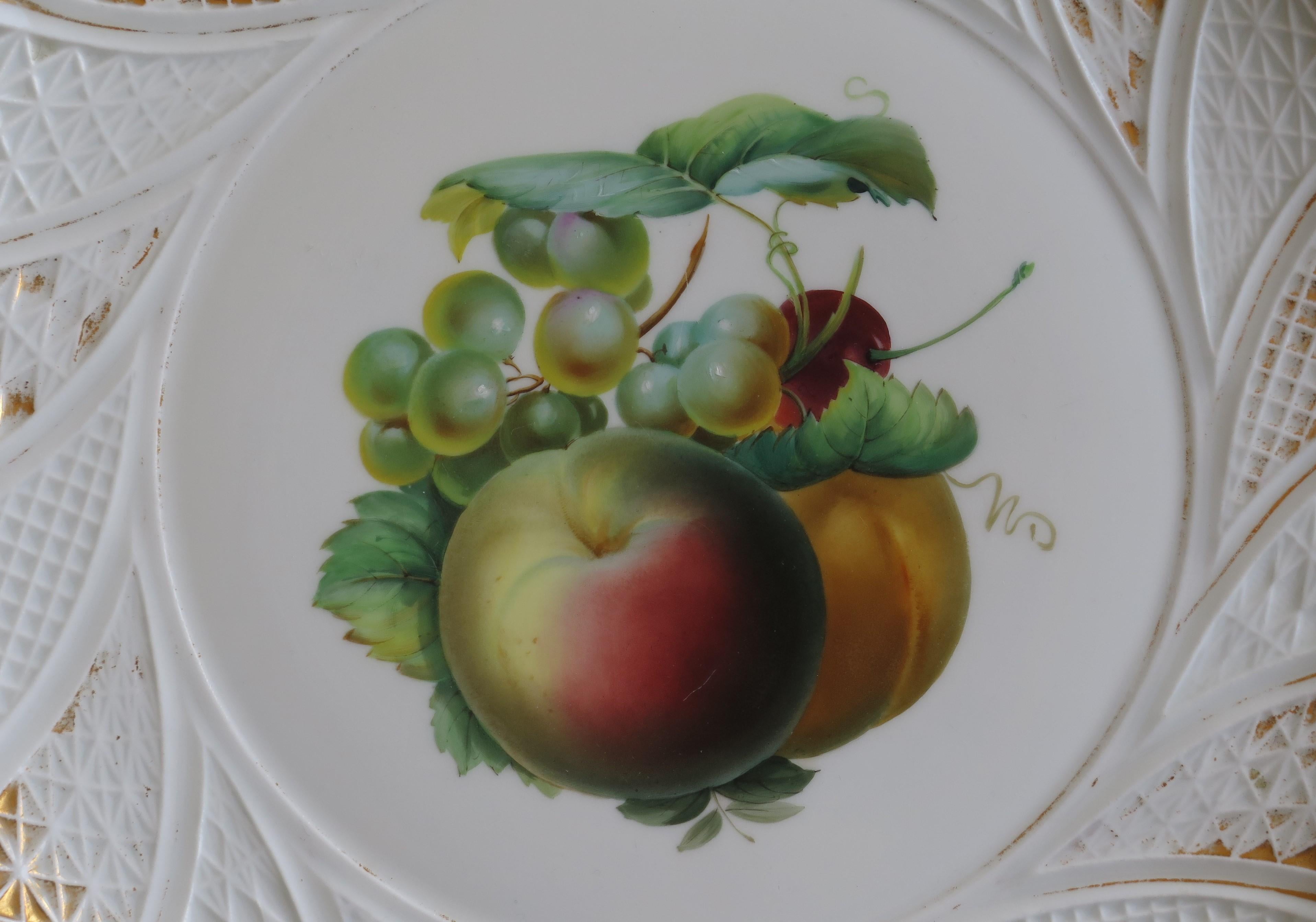 German Meissen Porcelain Large Plate or Charger Hand Painted and Gilded, circa 1870 For Sale