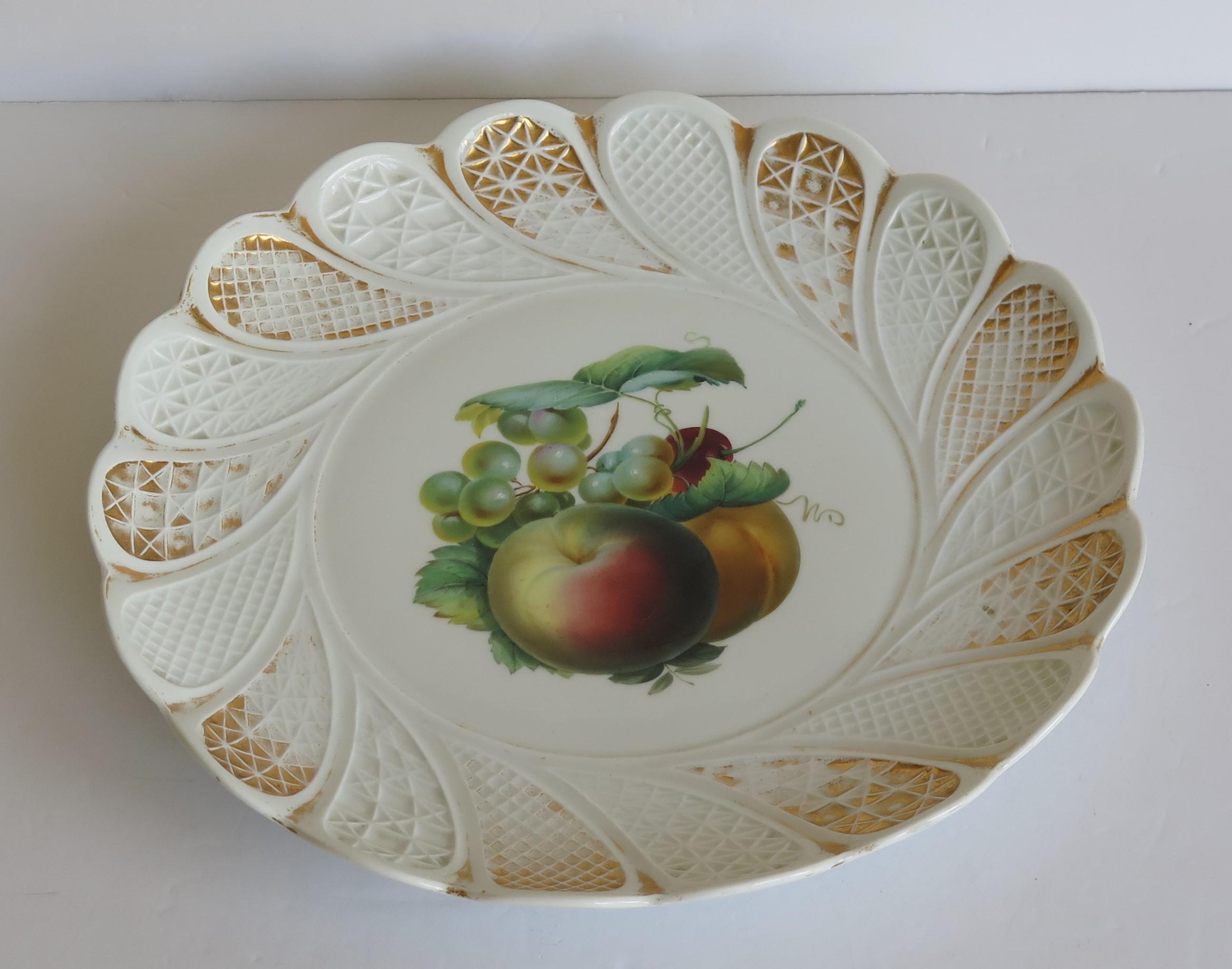 Meissen Porcelain Large Plate or Charger Hand Painted and Gilded, circa 1870 In Good Condition For Sale In Lincoln, Lincolnshire