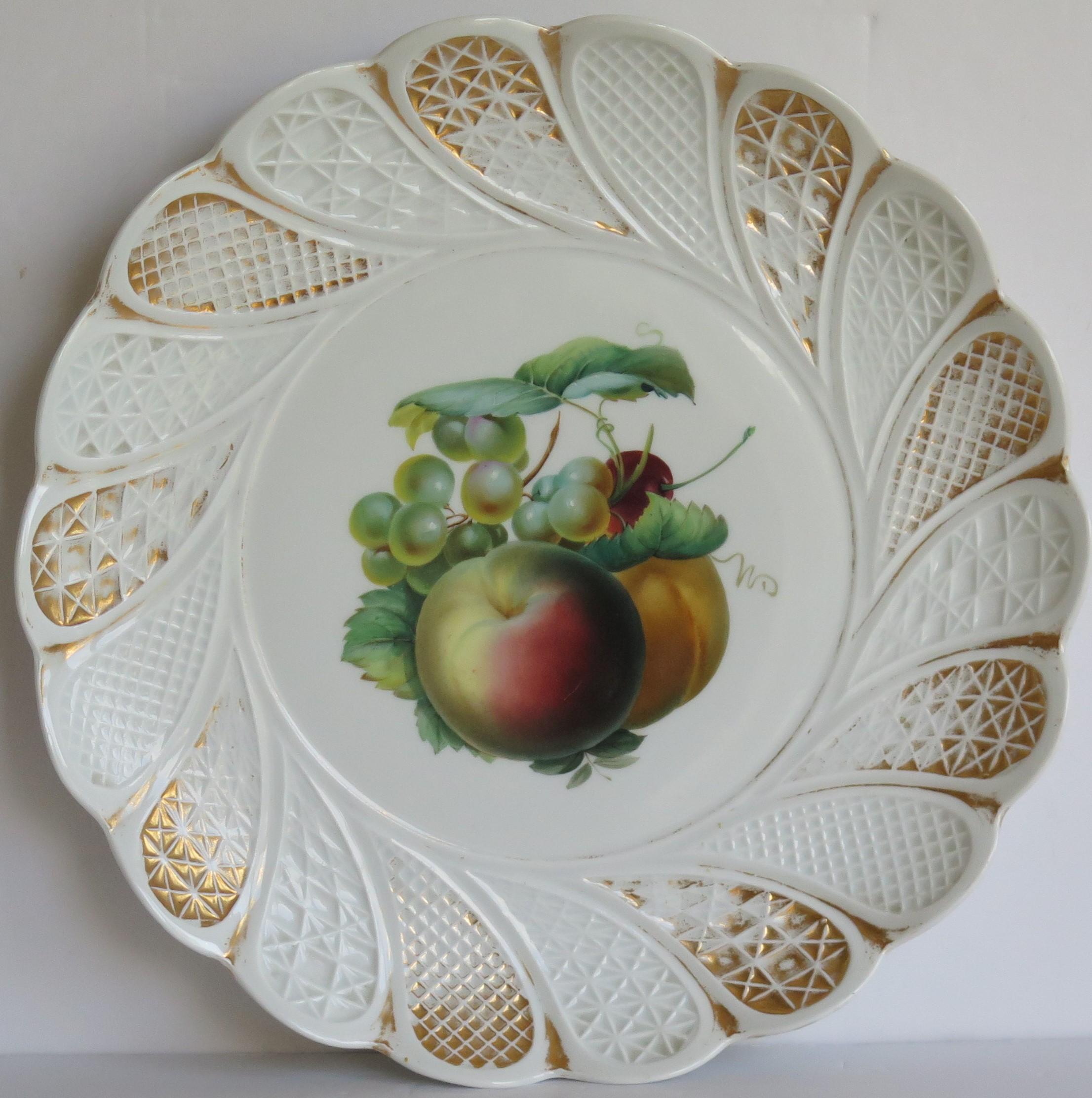 Meissen Porcelain Large Plate or Charger Hand Painted and Gilded, circa 1870 For Sale 1