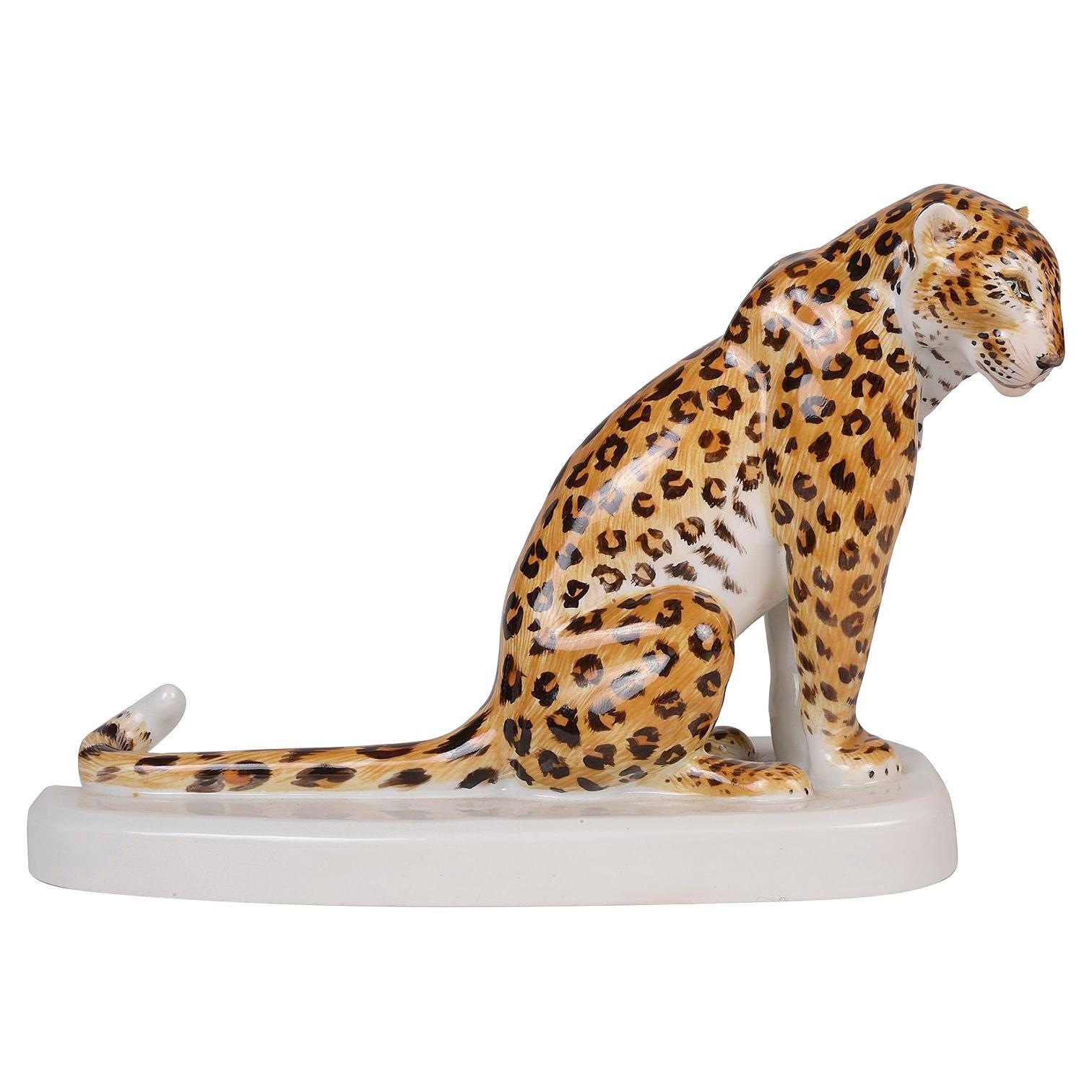 Meissen Porcelain Leopard, 20th Century